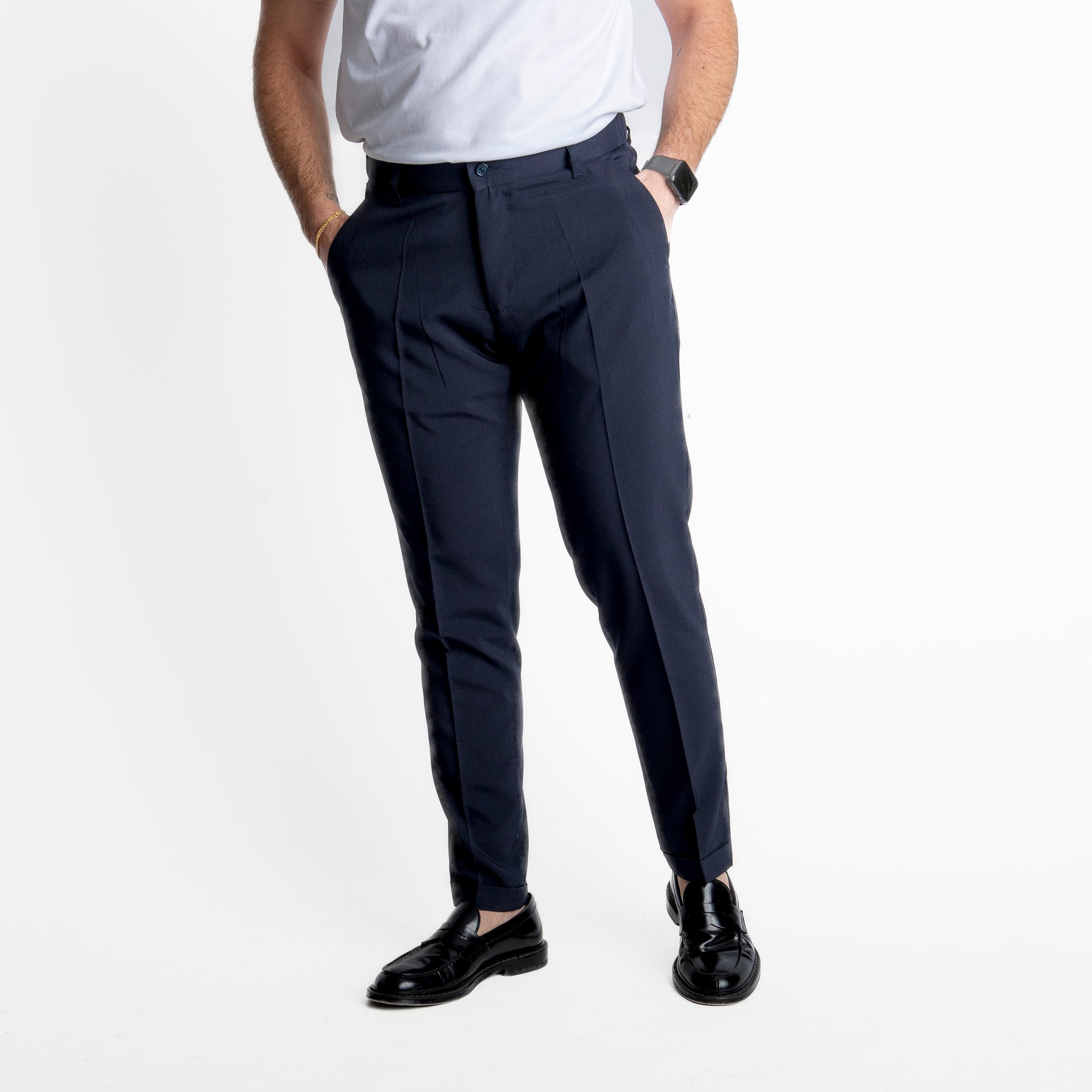 Pantalone 8007 con Elastico Blu