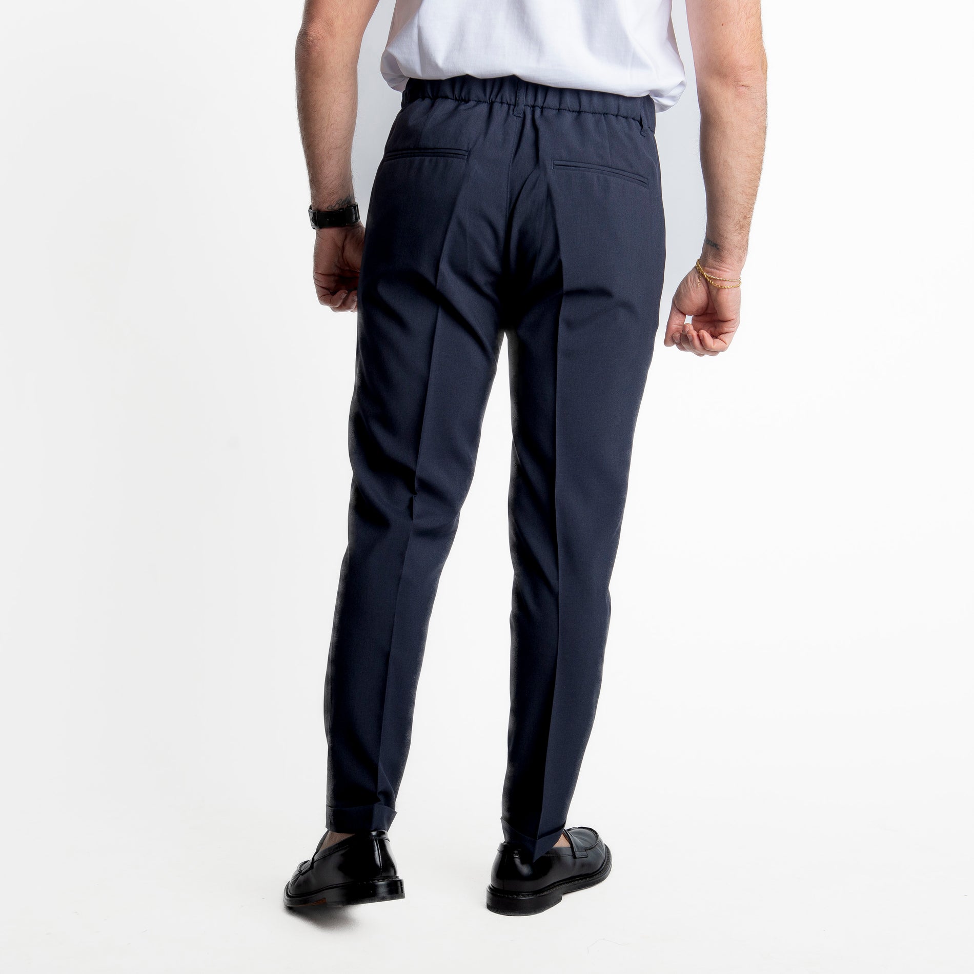 Pantalone 8007 con Elastico Blu