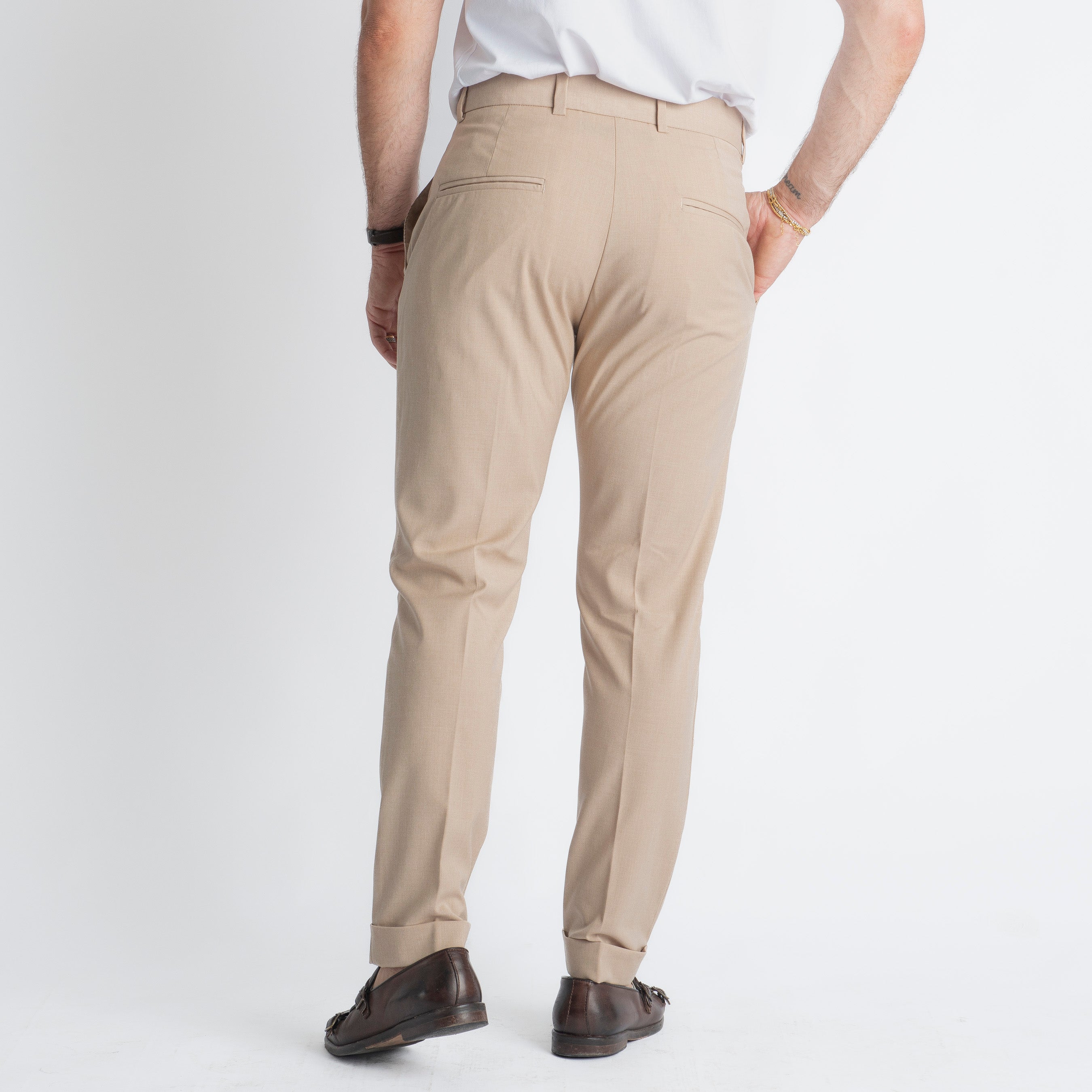 Pantalone Napoli Fresco Lana Beige