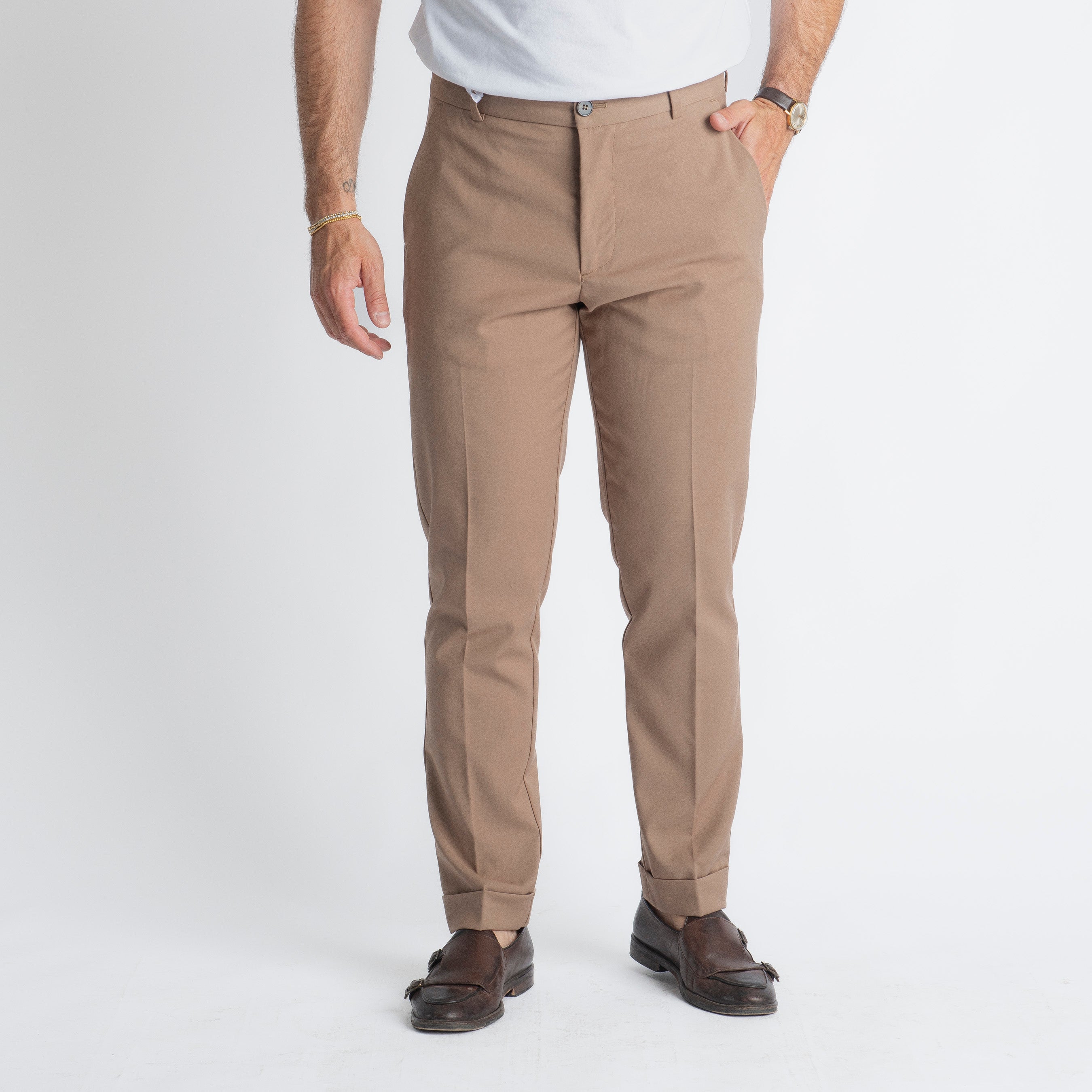 Pantalone Napoli Fresco Lana Nocciola