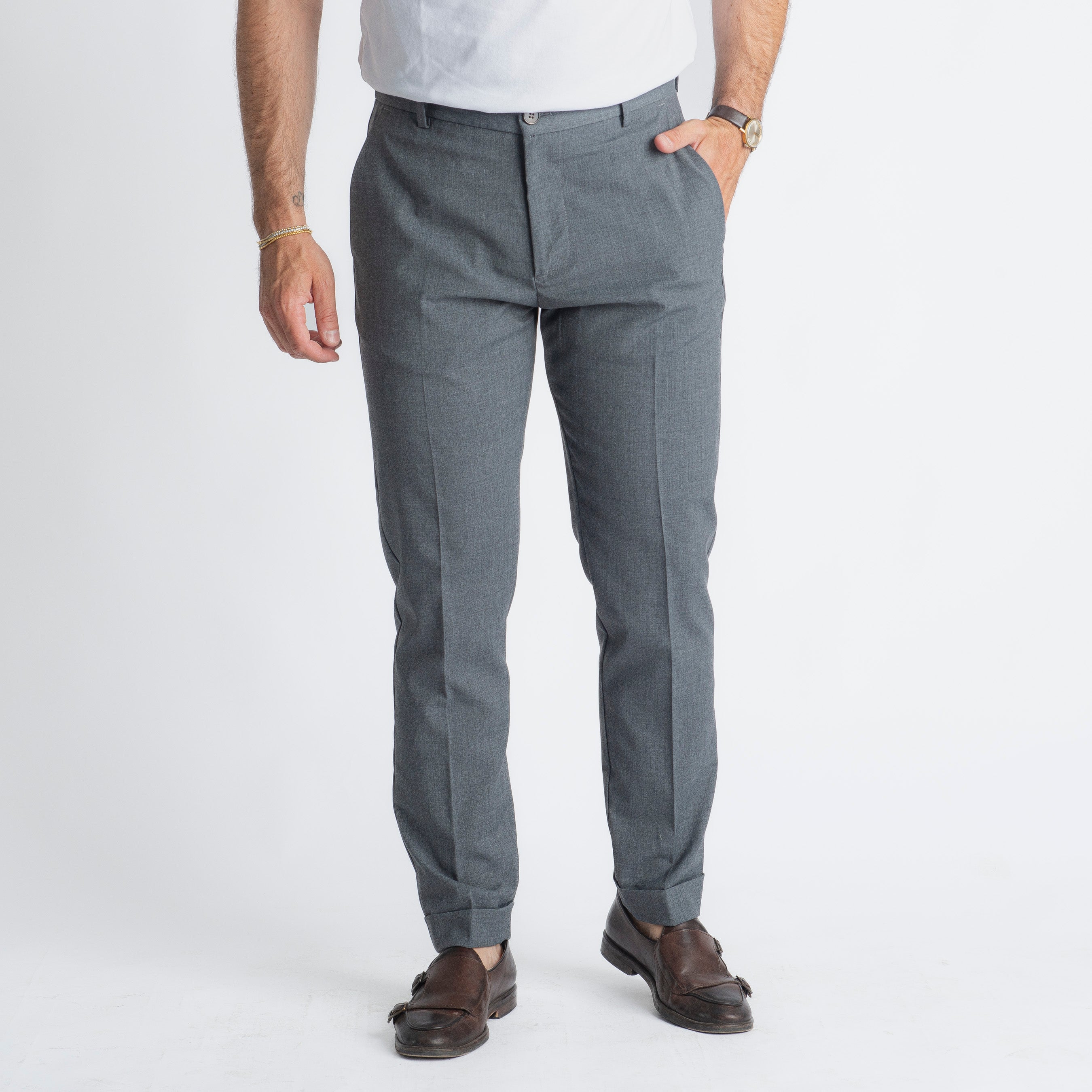 Pantalone Napoli Fresco Lana Grigio