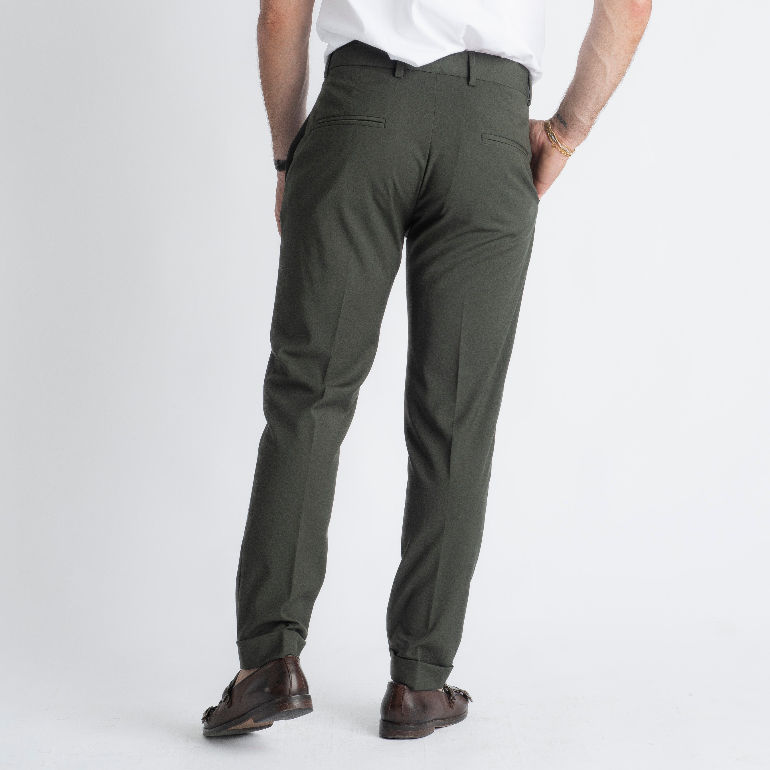Pantalone Napoli Fresco Lana Verde