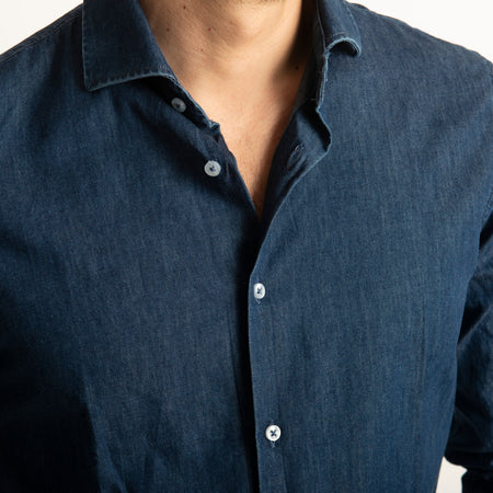 Camicia Denim Lavaggio Blu Scuro
