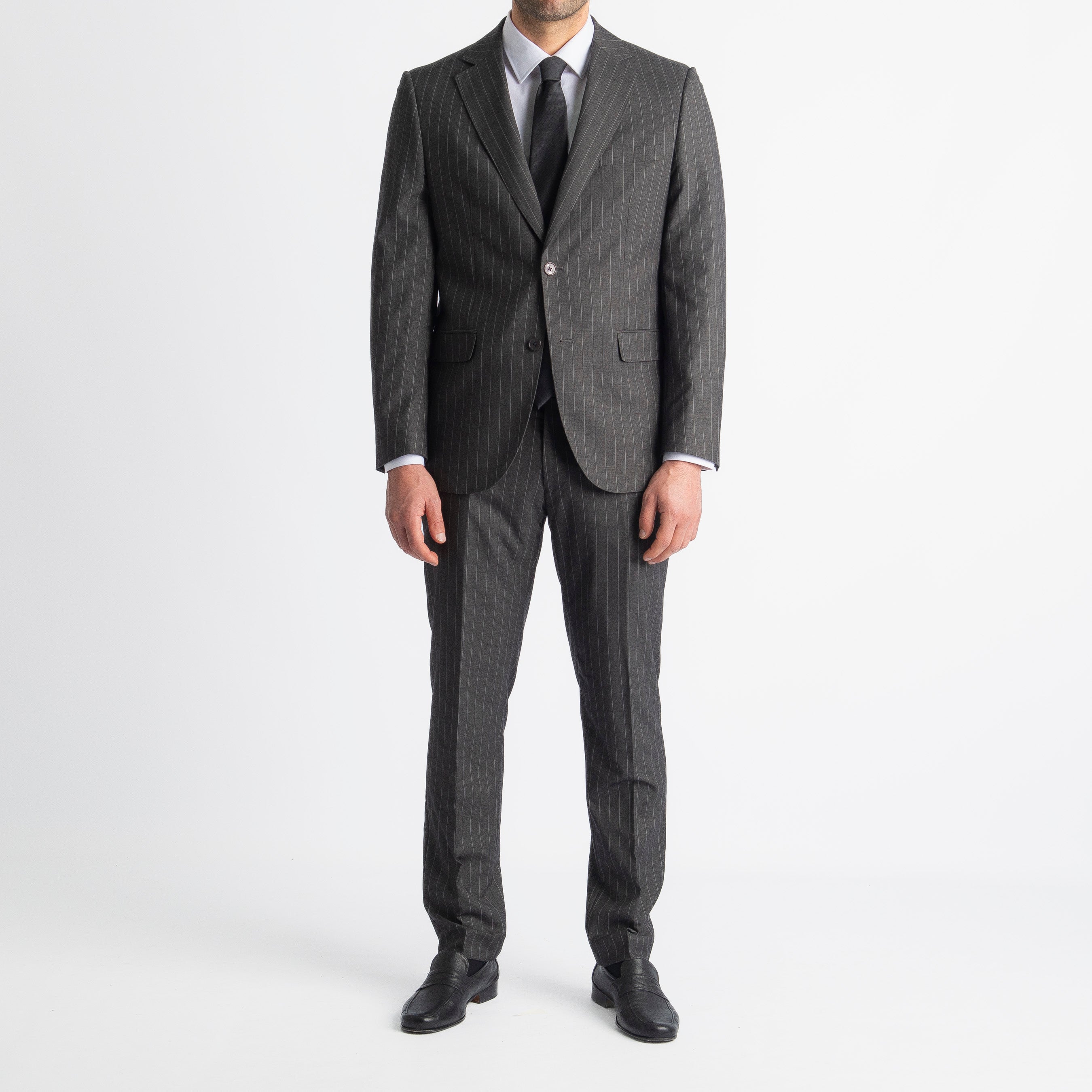 Abito Monopetto Gessato Manhattan Grigio