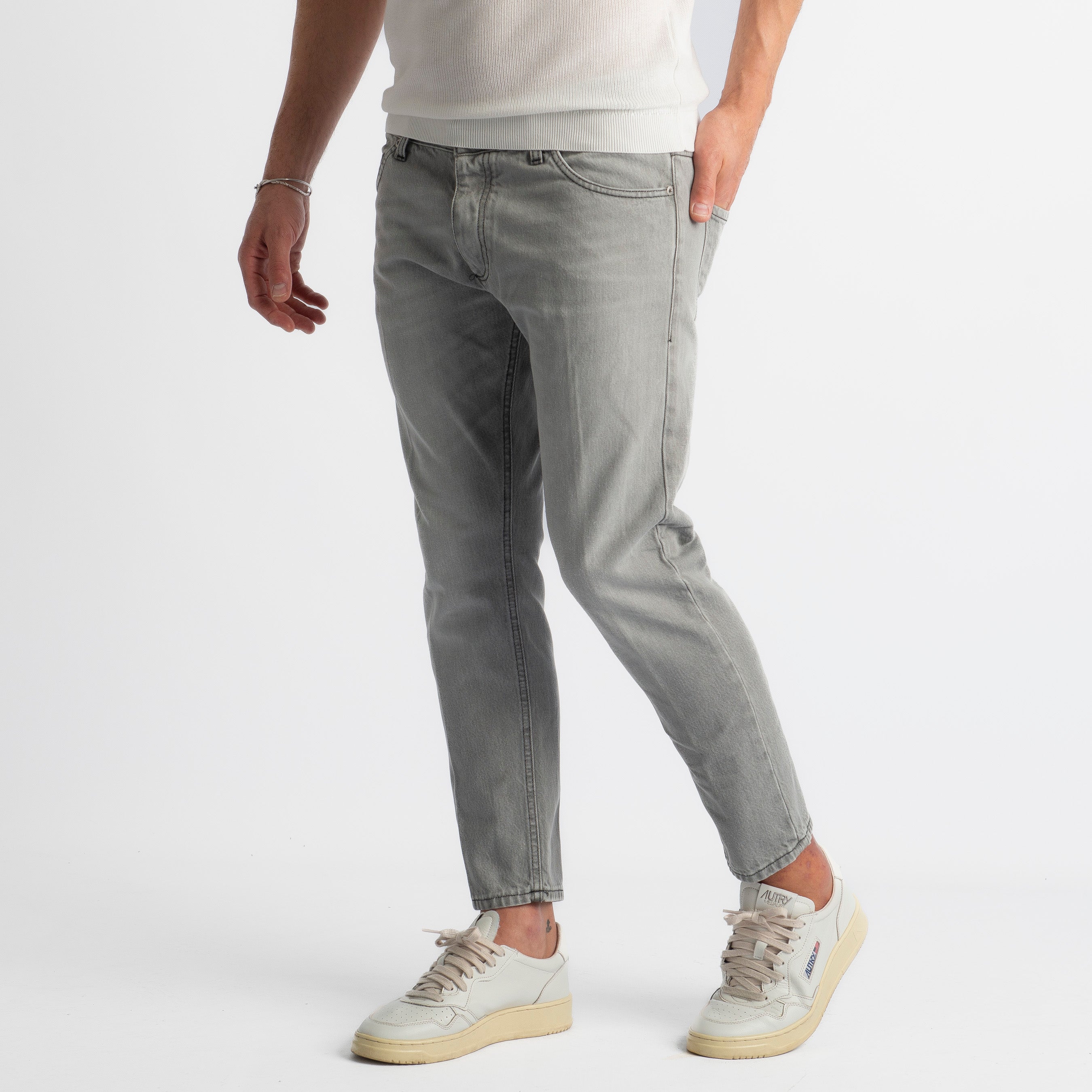 Jeans Slim Fit Stone Grey – Cotone Mercerizzato