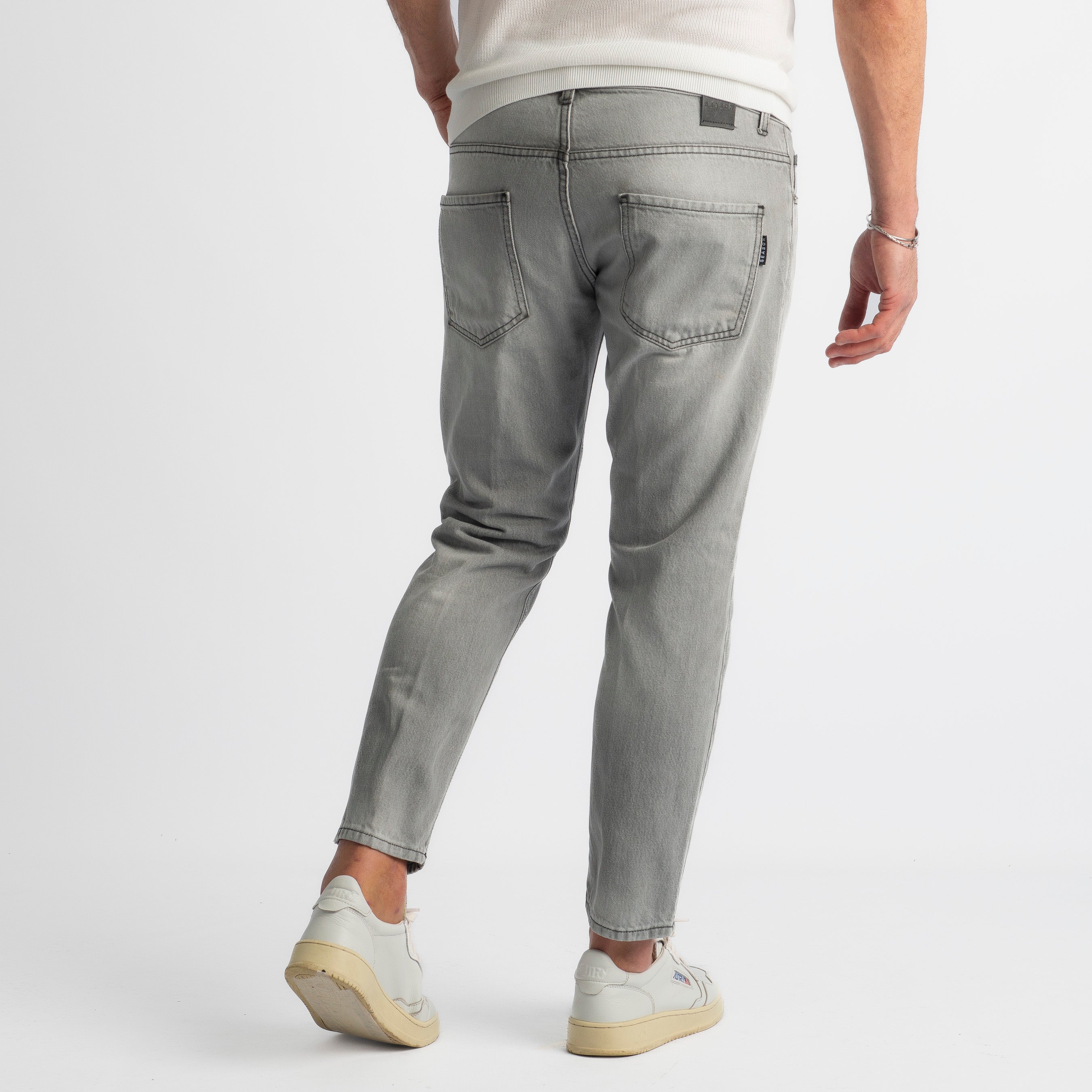Jeans Slim Fit Stone Grey – Cotone Mercerizzato