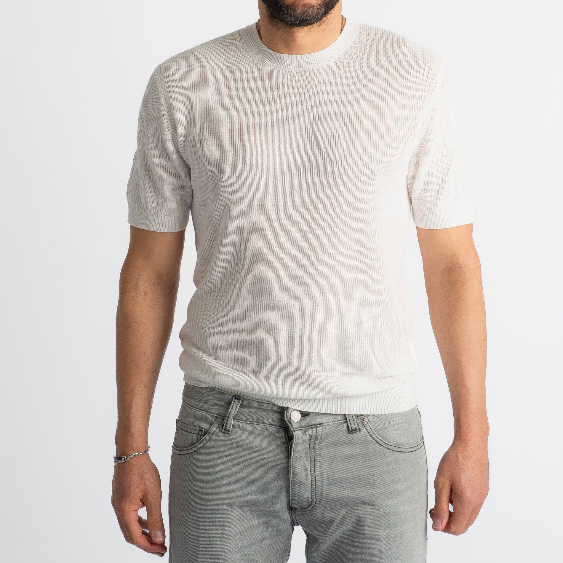 T-Shirt Girocollo Costa Inglese Bianco