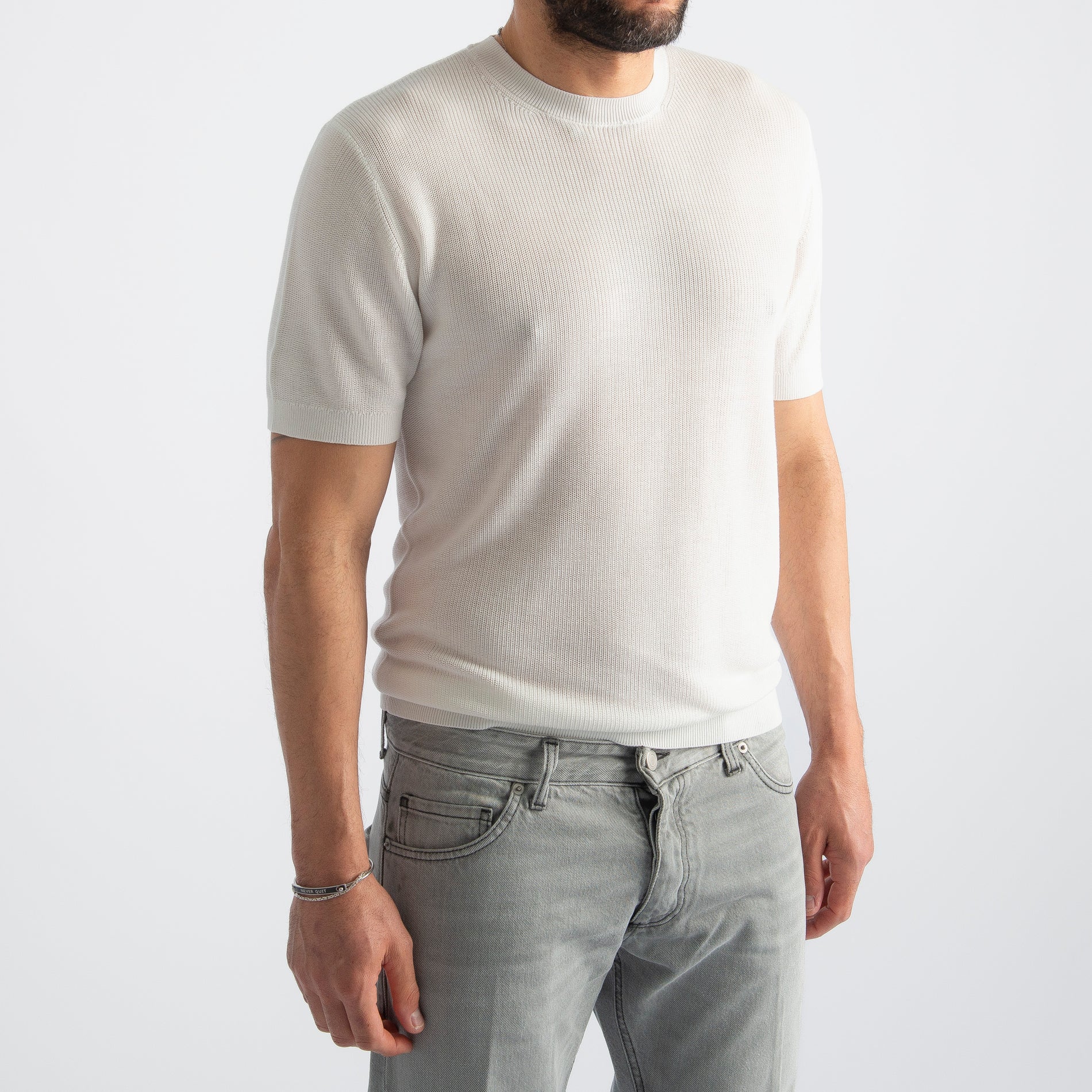 T-Shirt Girocollo Costa Inglese Bianco