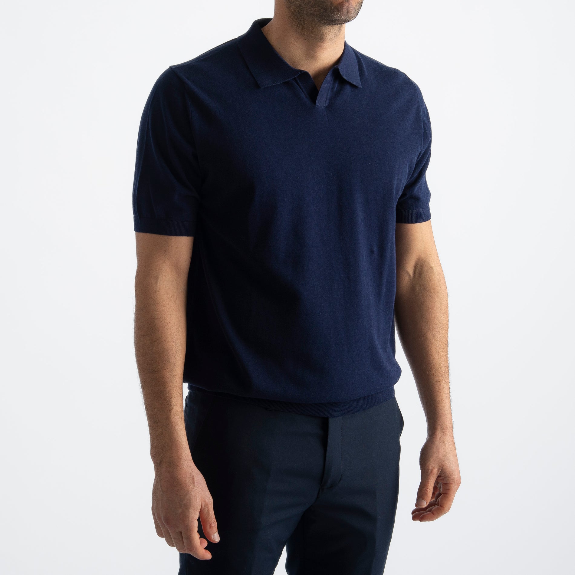 Polo Derby Cotone Superior Quality Blu