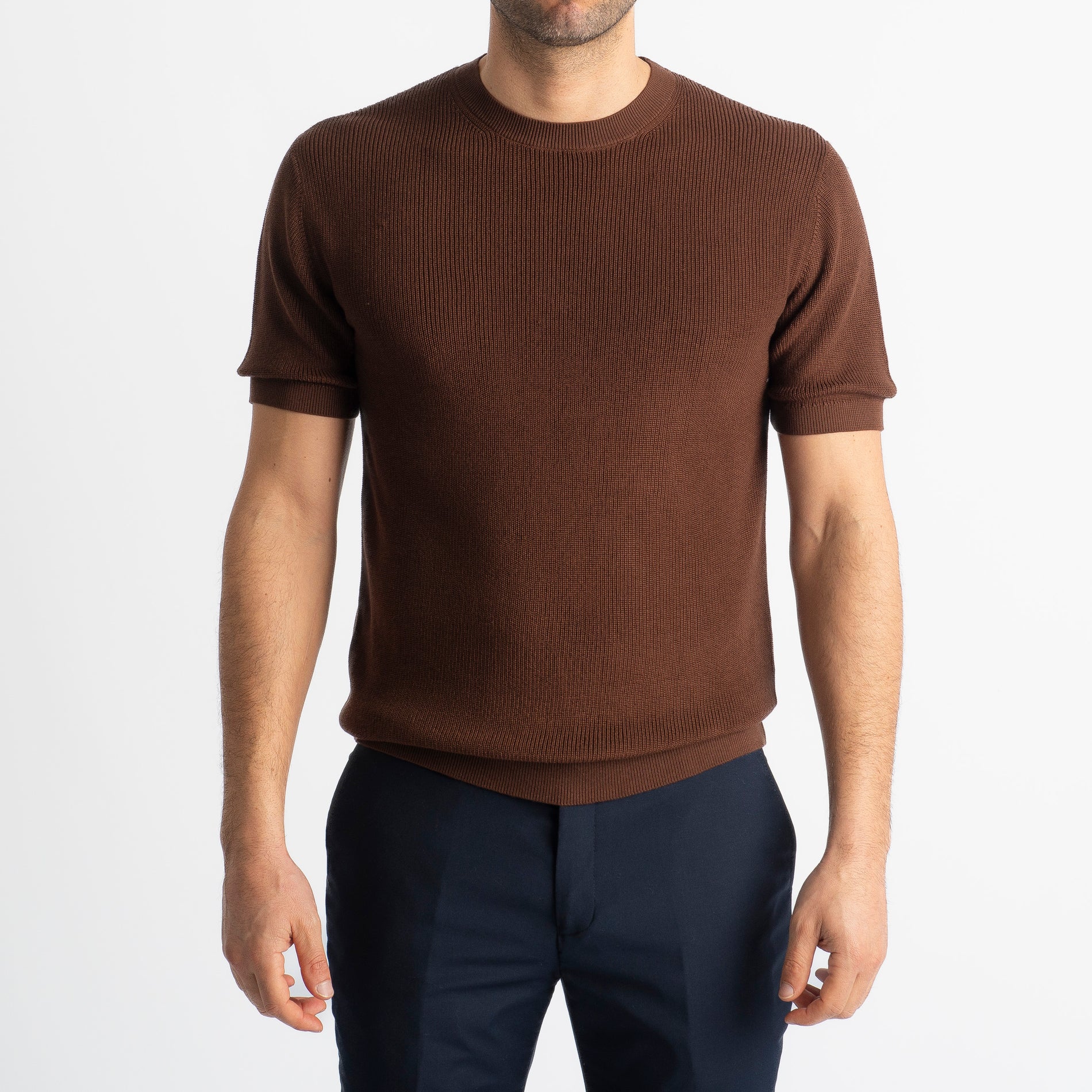 T-Shirt Girocollo Costa Inglese Caffè