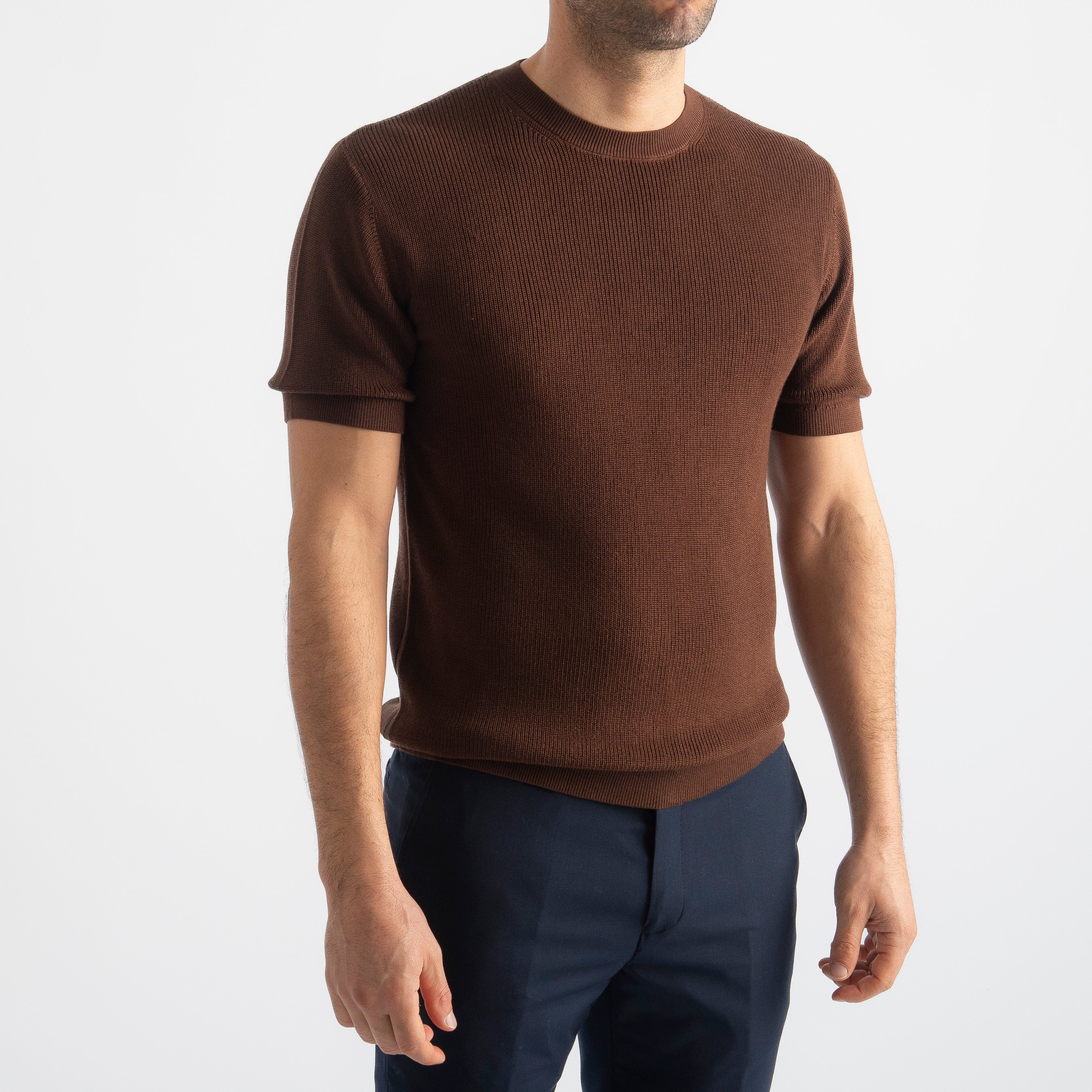 T-Shirt Girocollo Costa Inglese Caffè