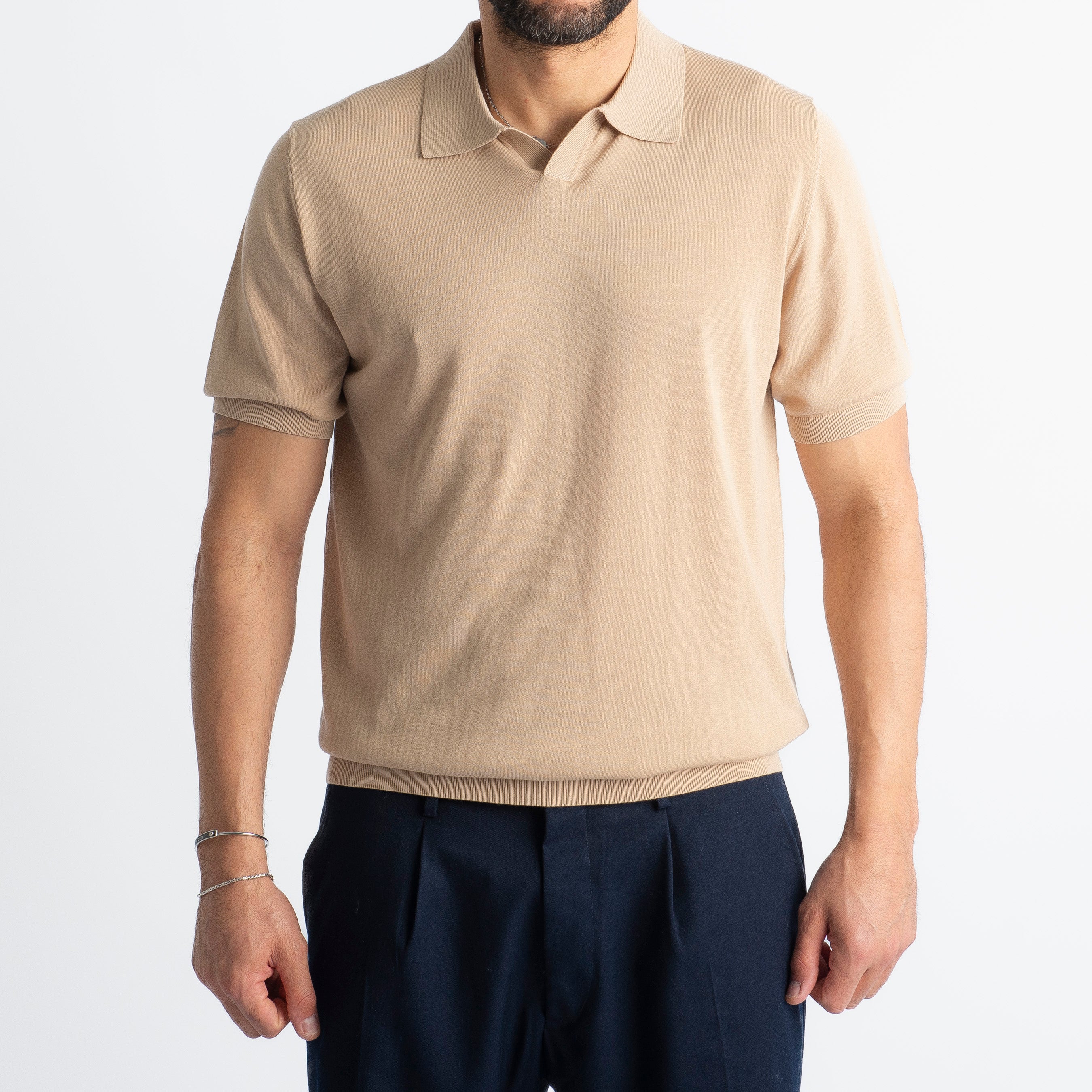 Polo Derby Cotone Superior Quality Beige