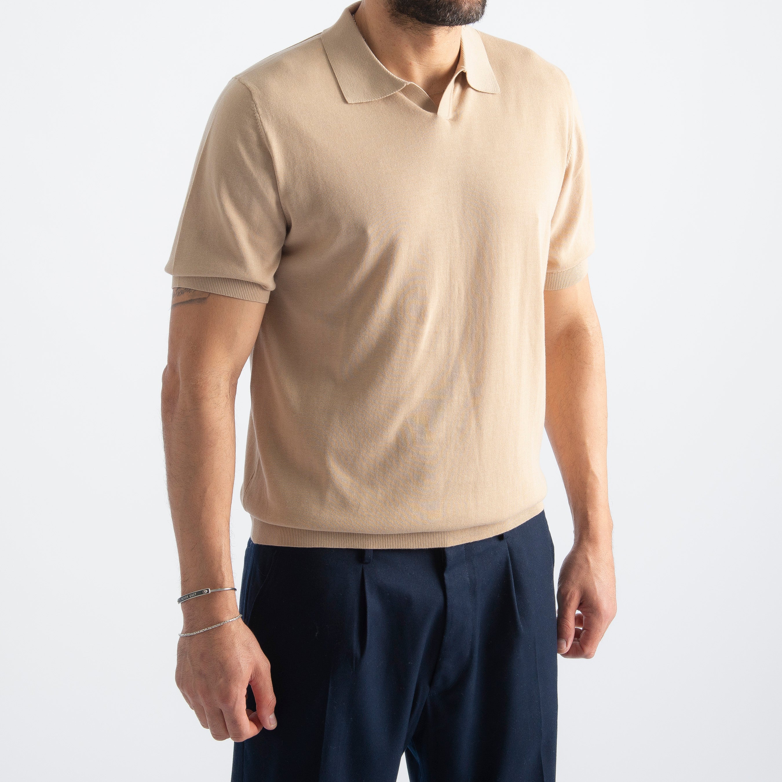 Polo Derby Cotone Superior Quality Beige