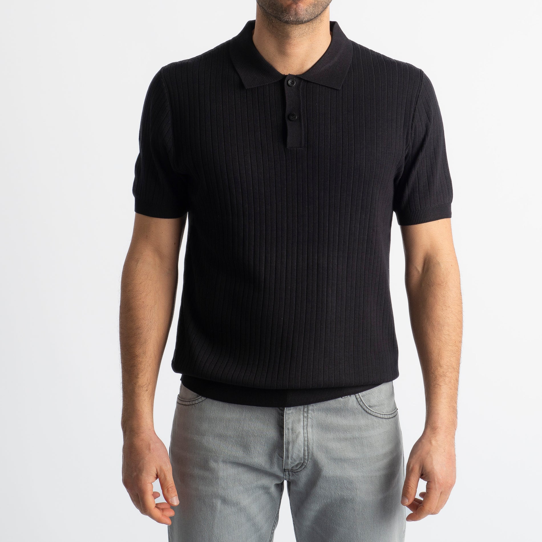 Polo Rigata Nero