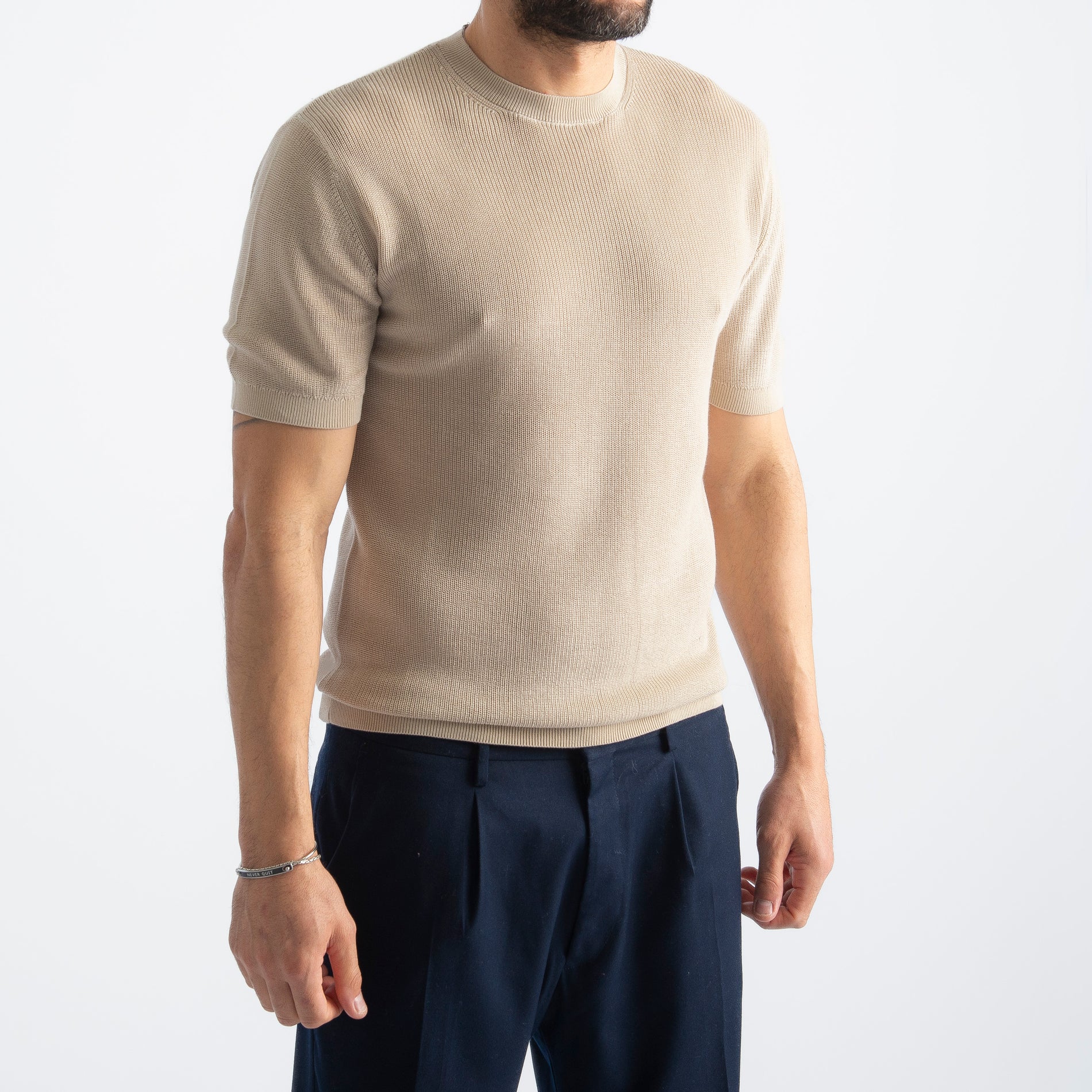T-Shirt Girocollo Costa Inglese Beige