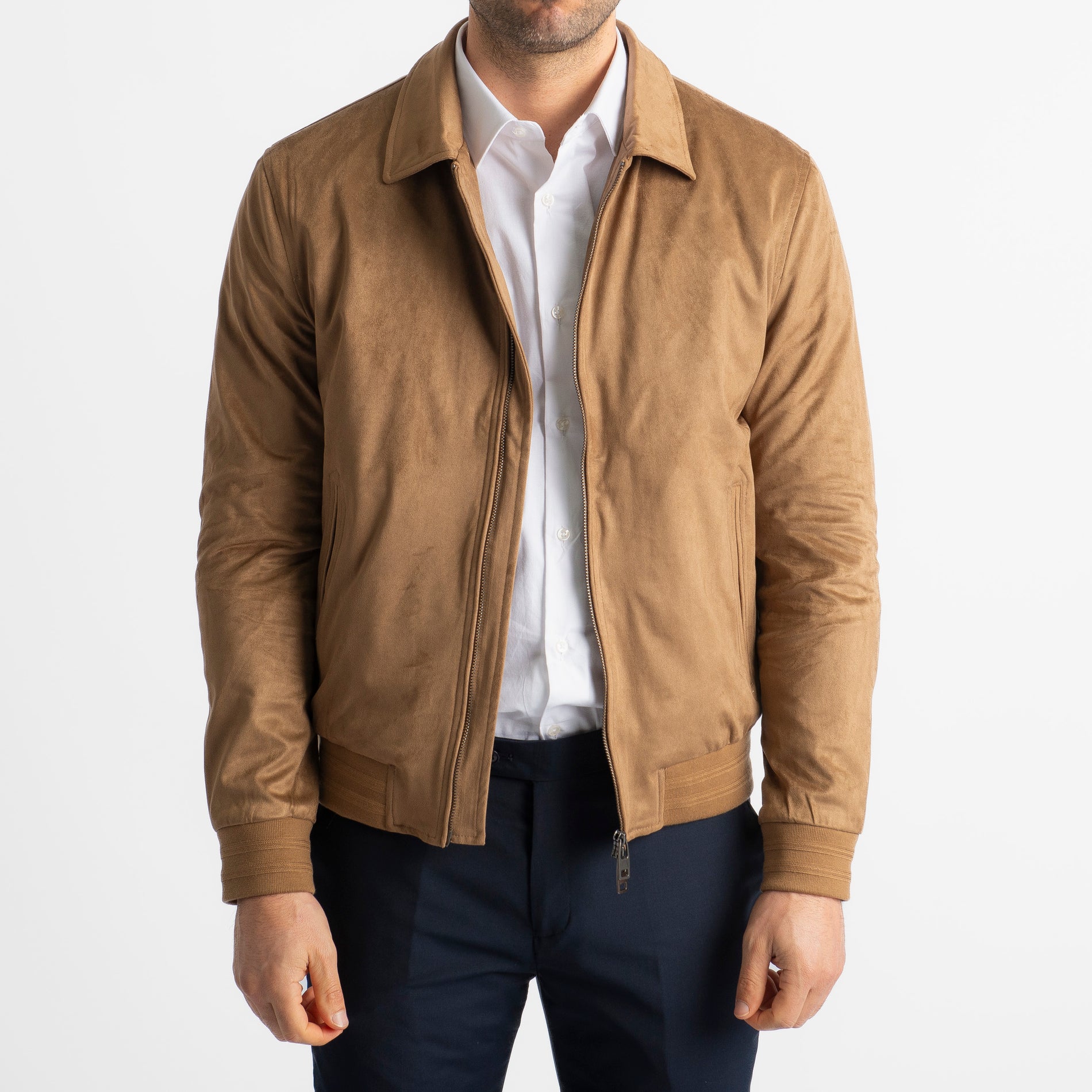 Giubbotto In Camoscio Cammello