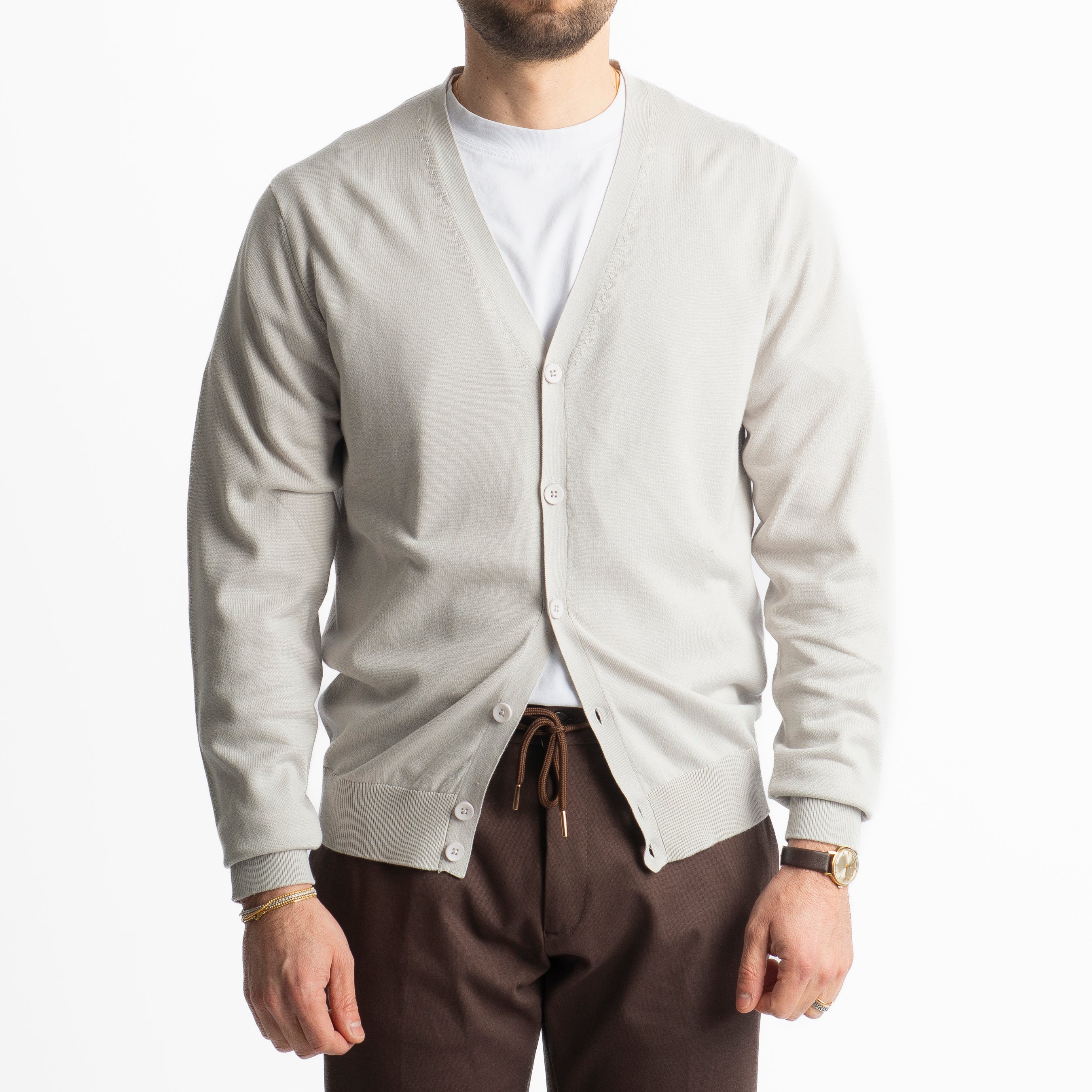 Cardigan Nerovago In Filo Ghiaccio