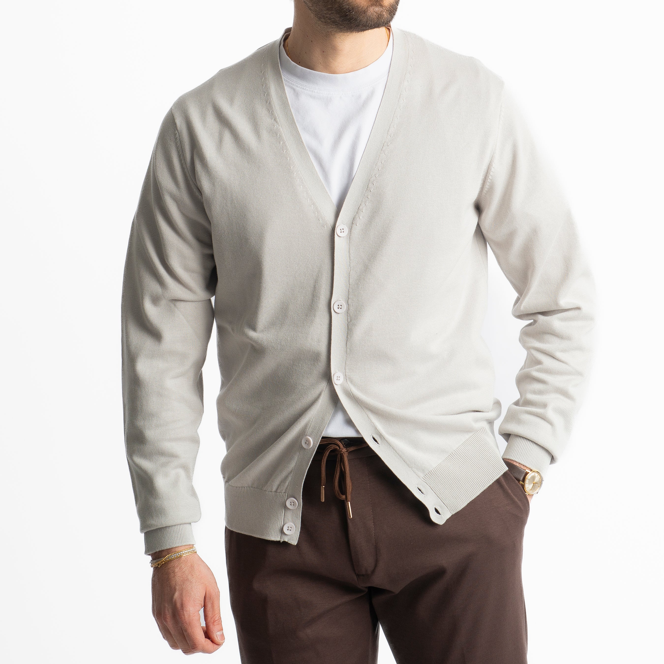 Cardigan Nerovago In Filo Ghiaccio