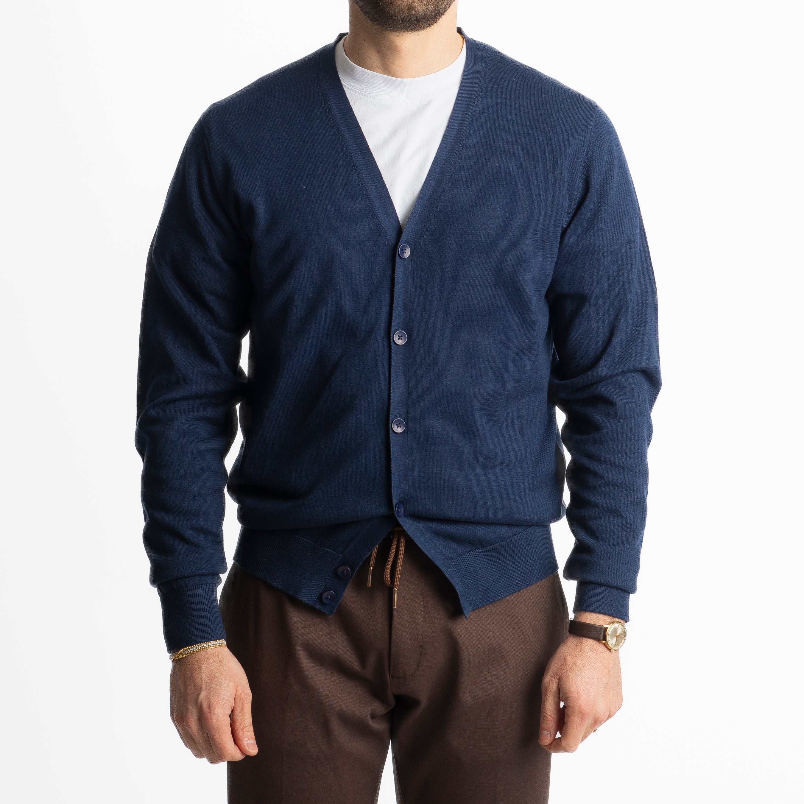 Cardigan Nerovago In Filo Blu