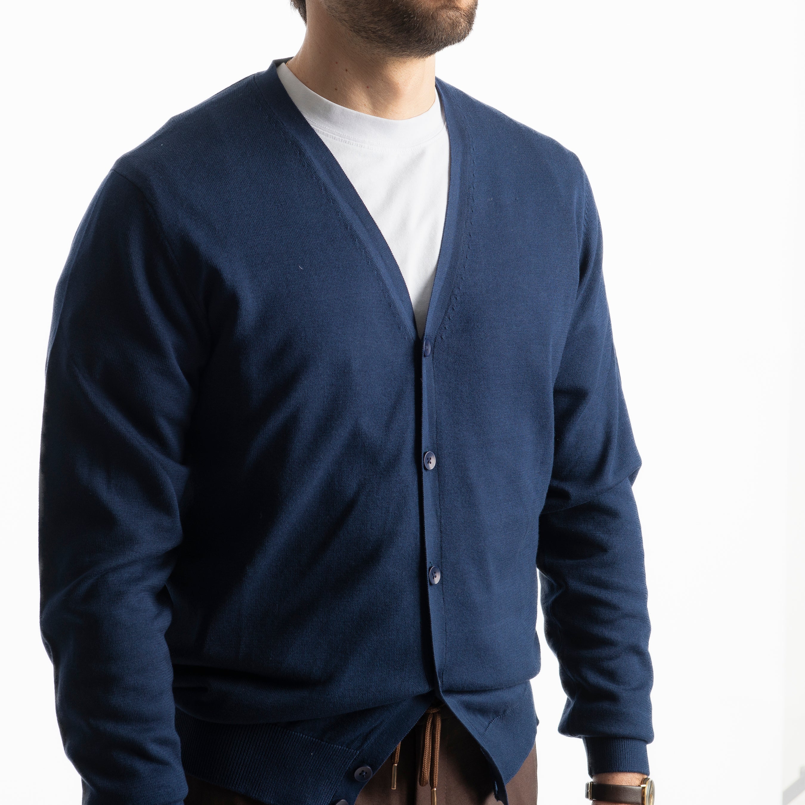 Cardigan Nerovago In Filo Blu