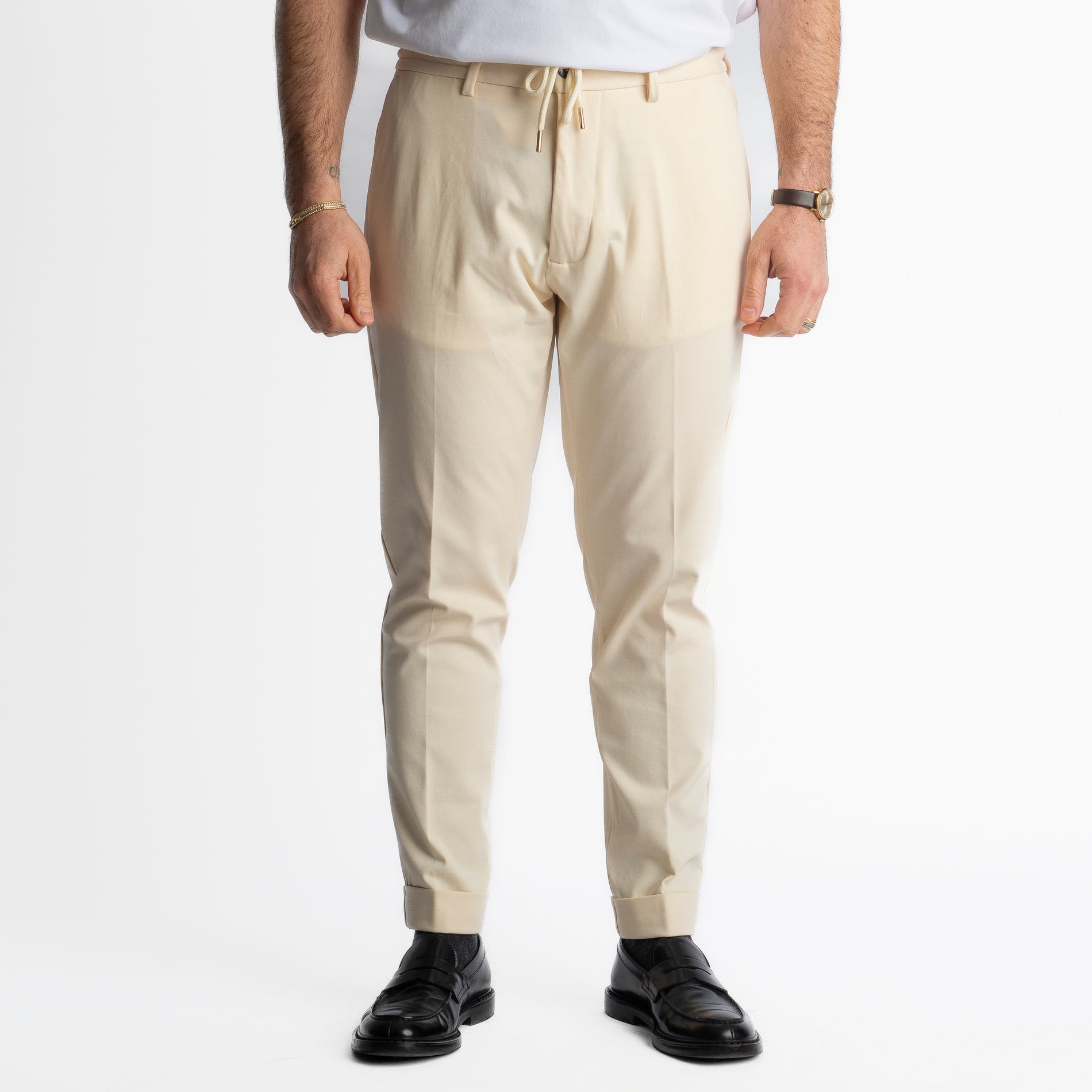 Pantalone Ischia Punto Milano Burro