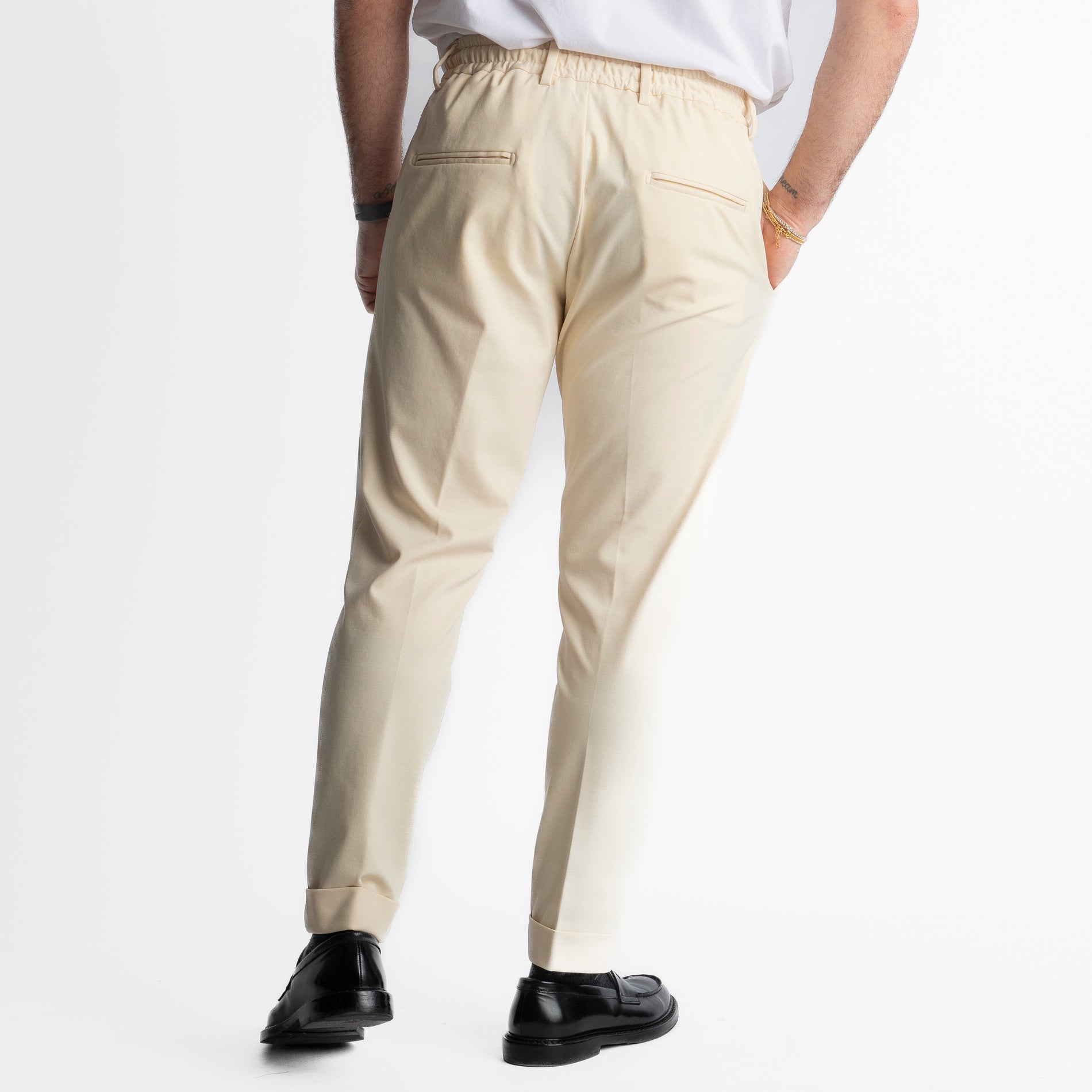 Pantalone Ischia Punto Milano Burro