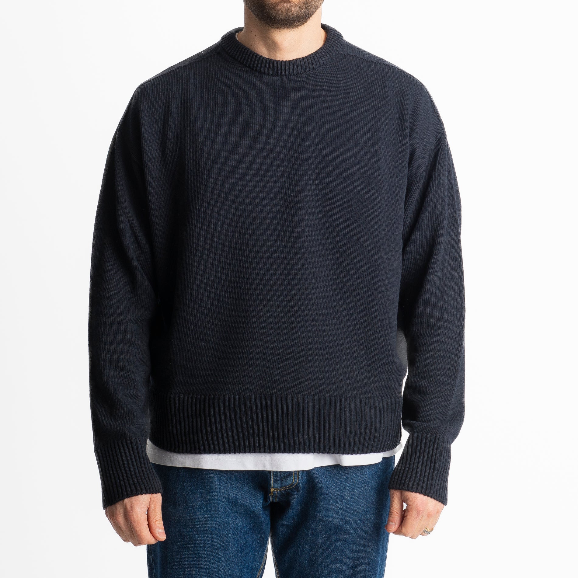 Maglioncino In Filo Crop Blu