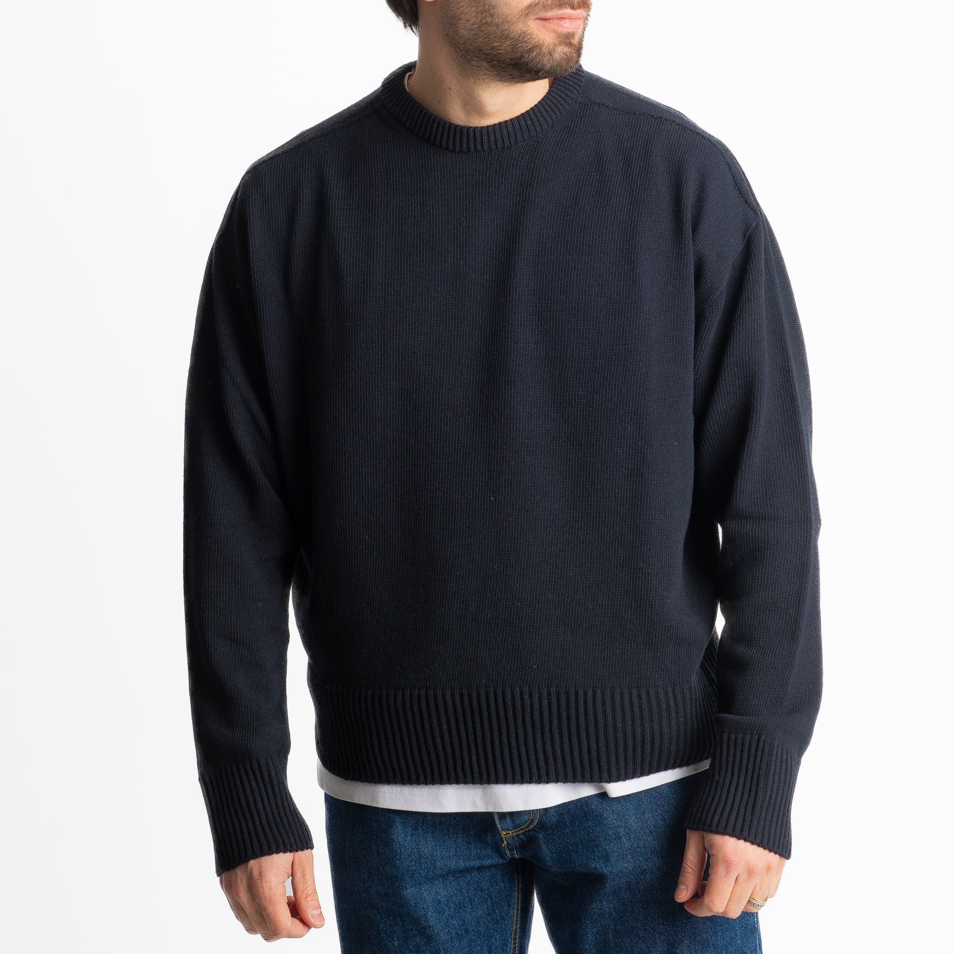 Maglioncino In Filo Crop Blu