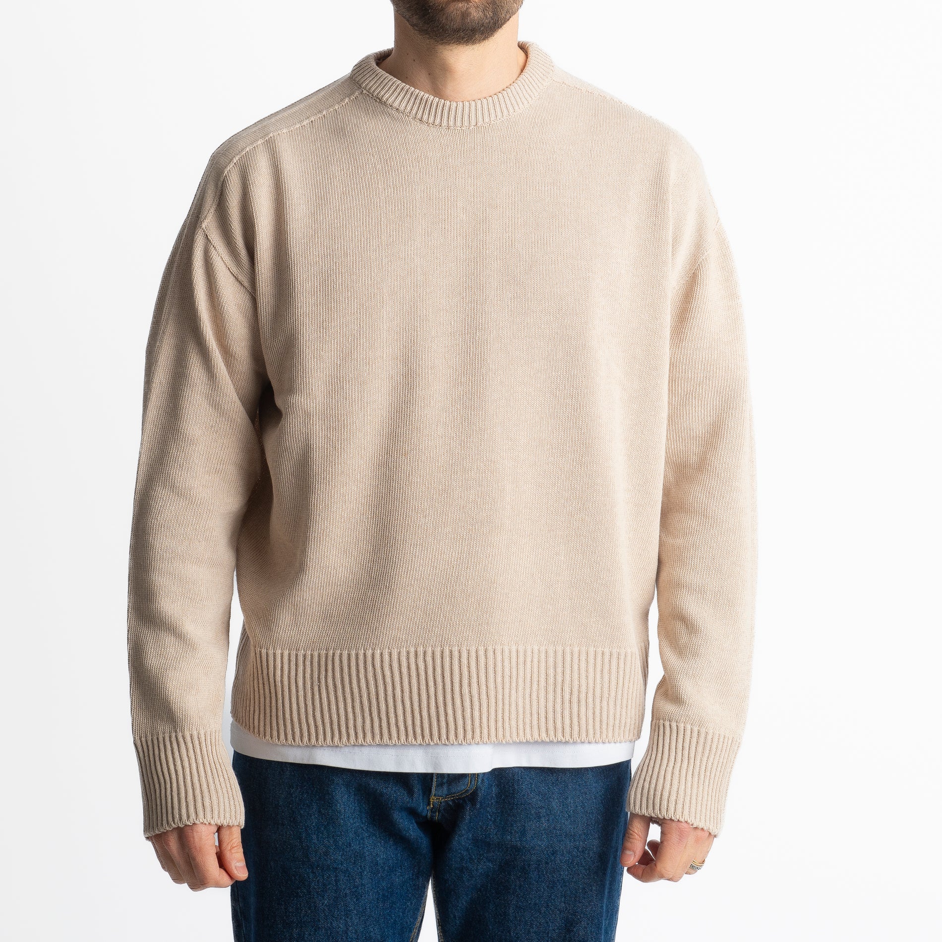 Maglioncino In Filo Crop Beige