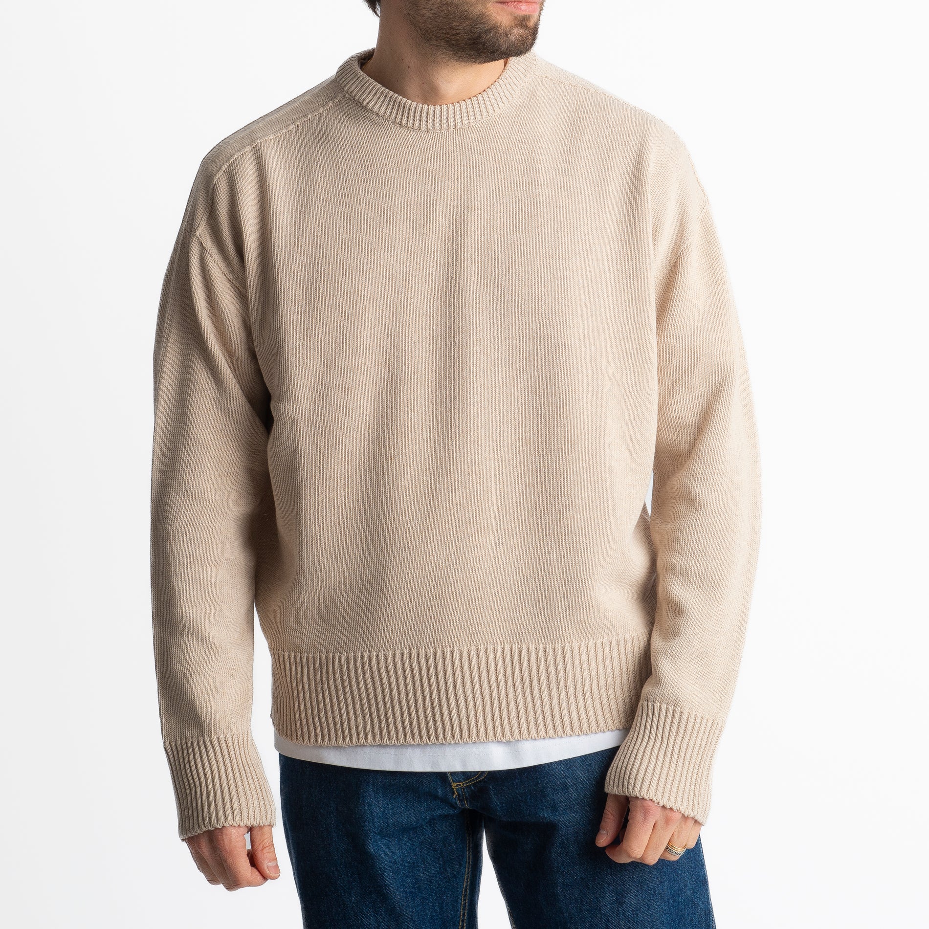 Maglioncino In Filo Crop Beige