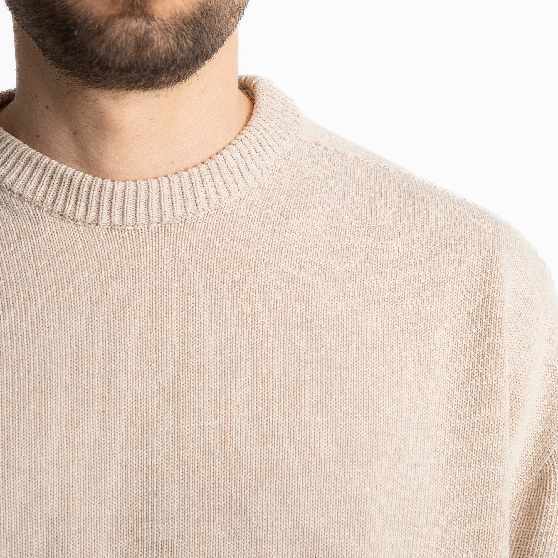 Maglioncino In Filo Crop Beige