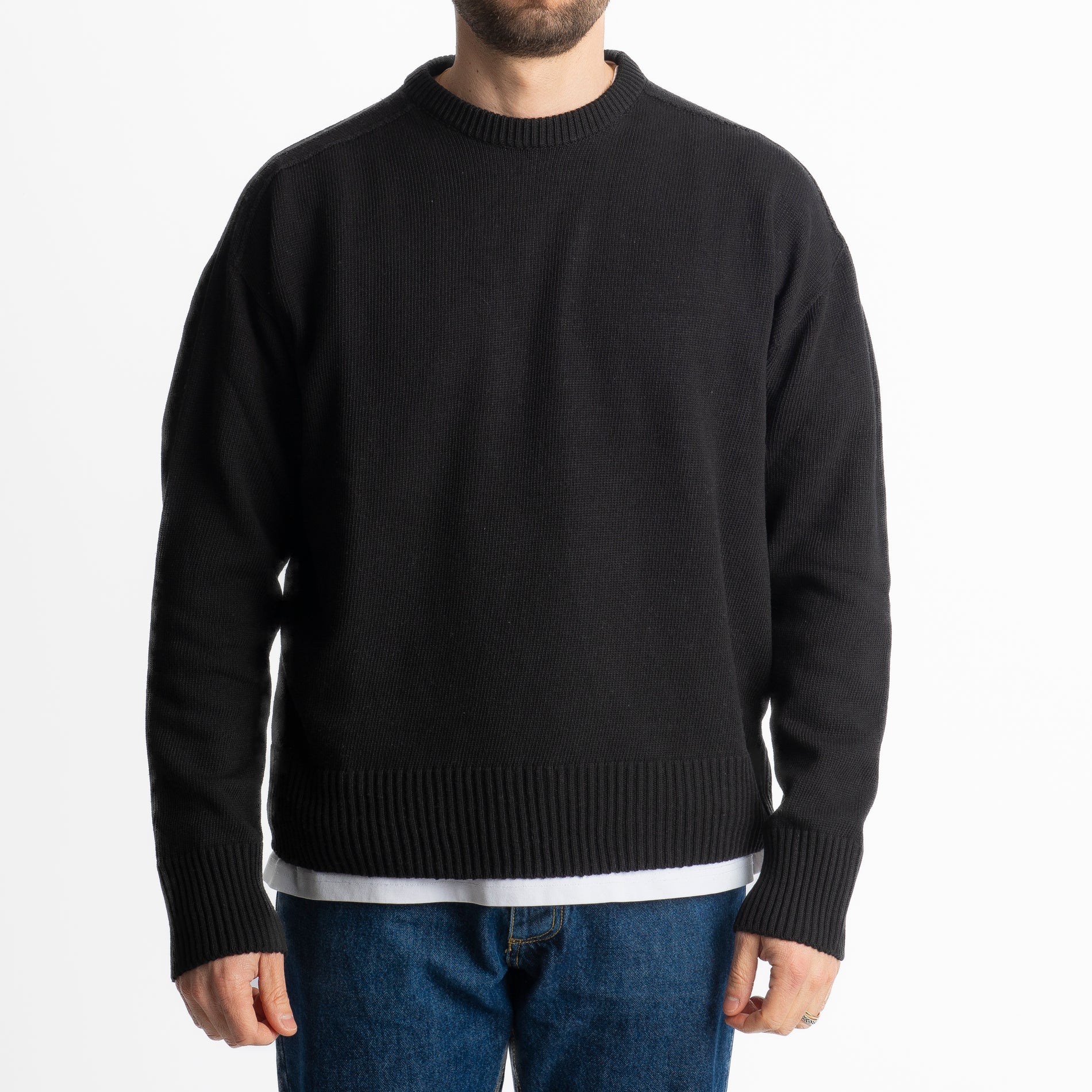 Maglioncino In Filo Crop Nero