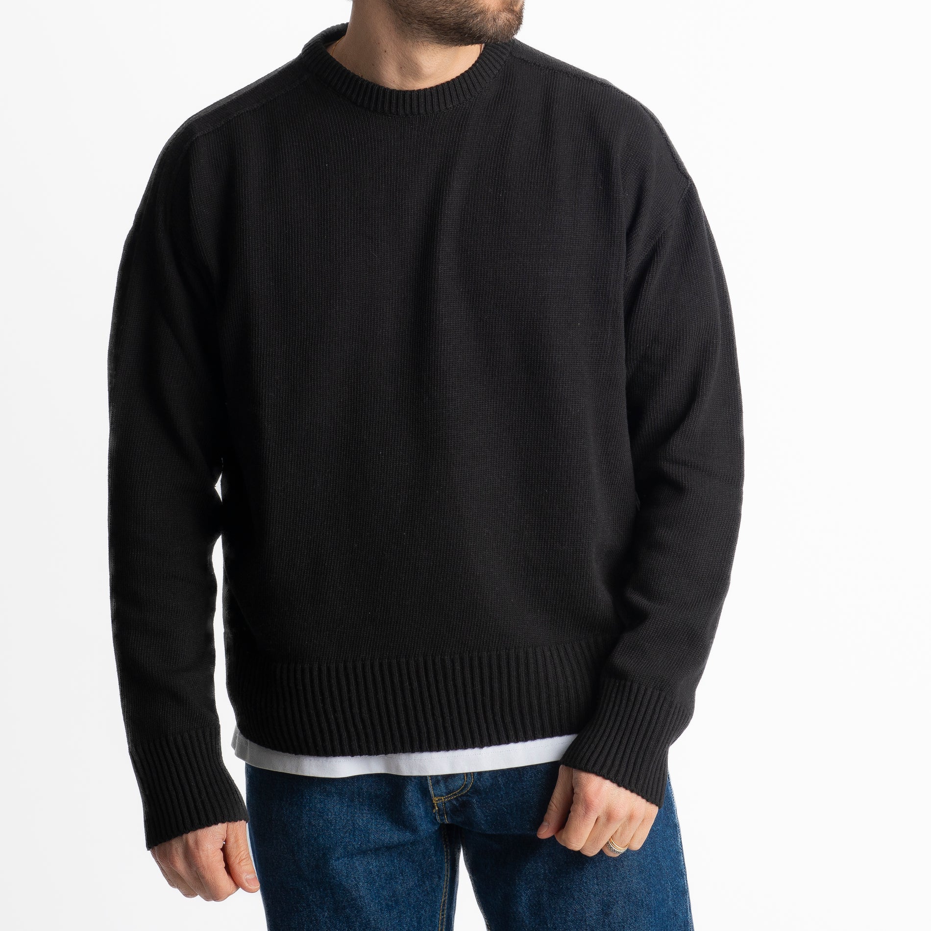 Maglioncino In Filo Crop Nero