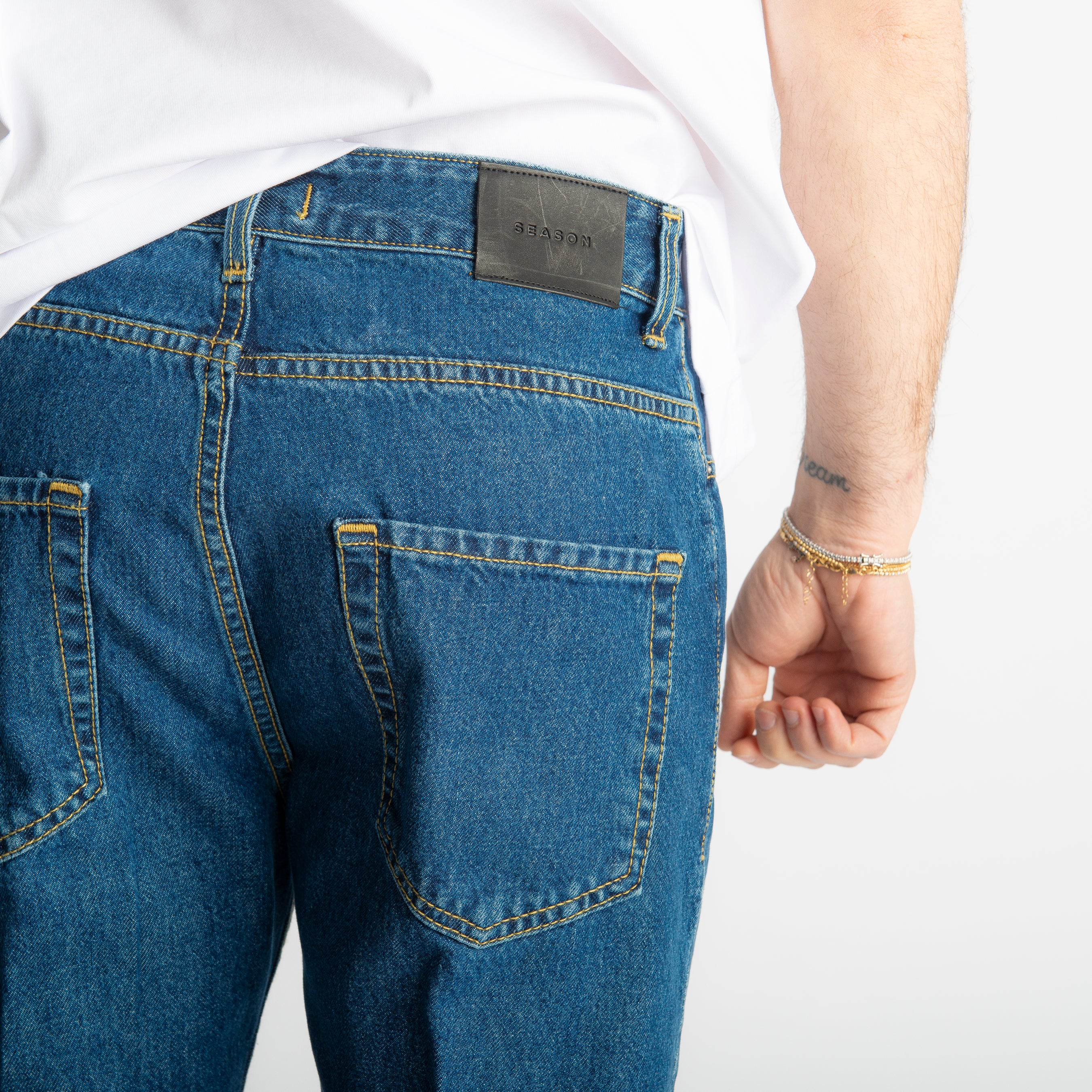 Jeans Carrot Fit Stone Washed - Cotone Mercerizzato