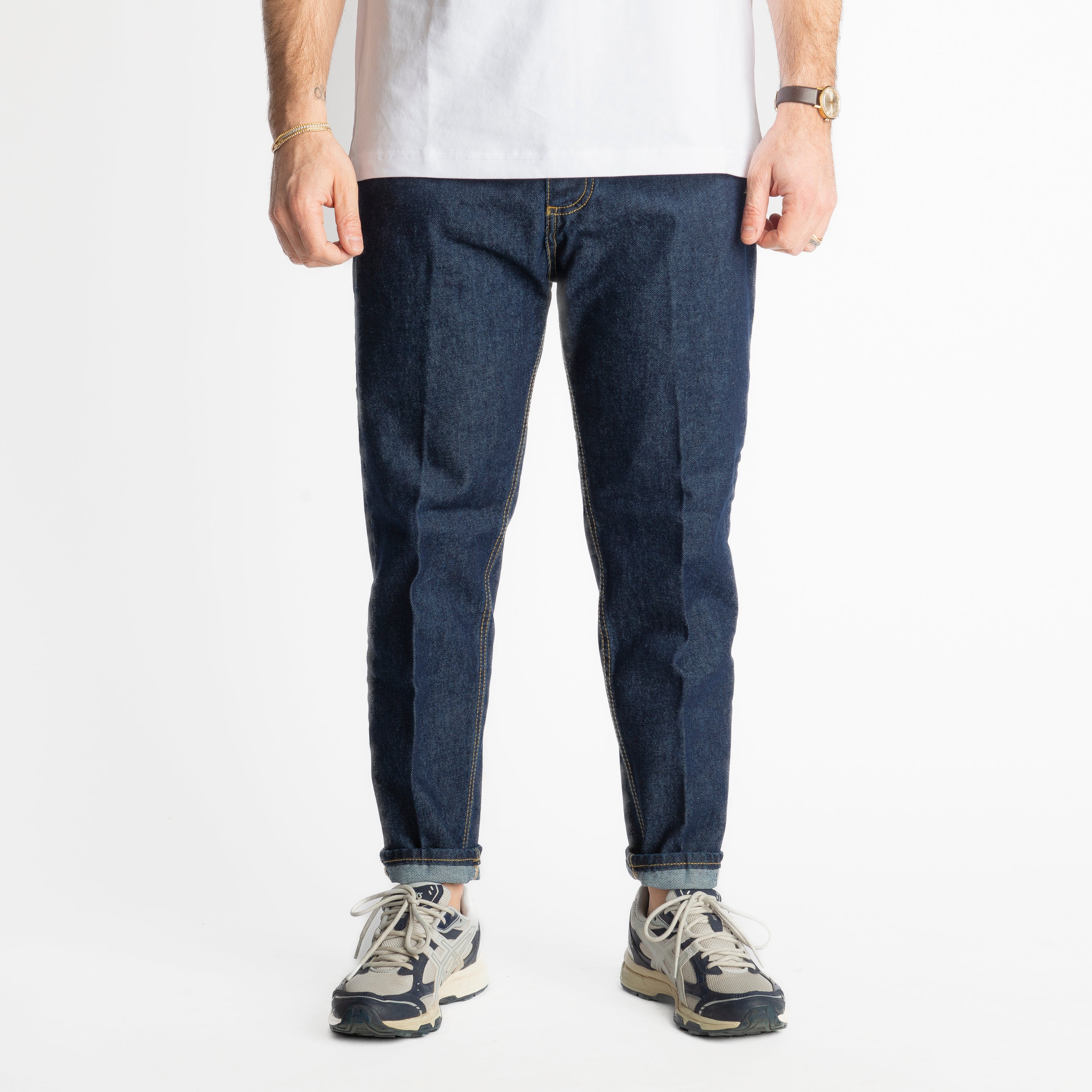 Jeans Uomo Carrot Fit Dark Blue - Cotone Mercerizzato