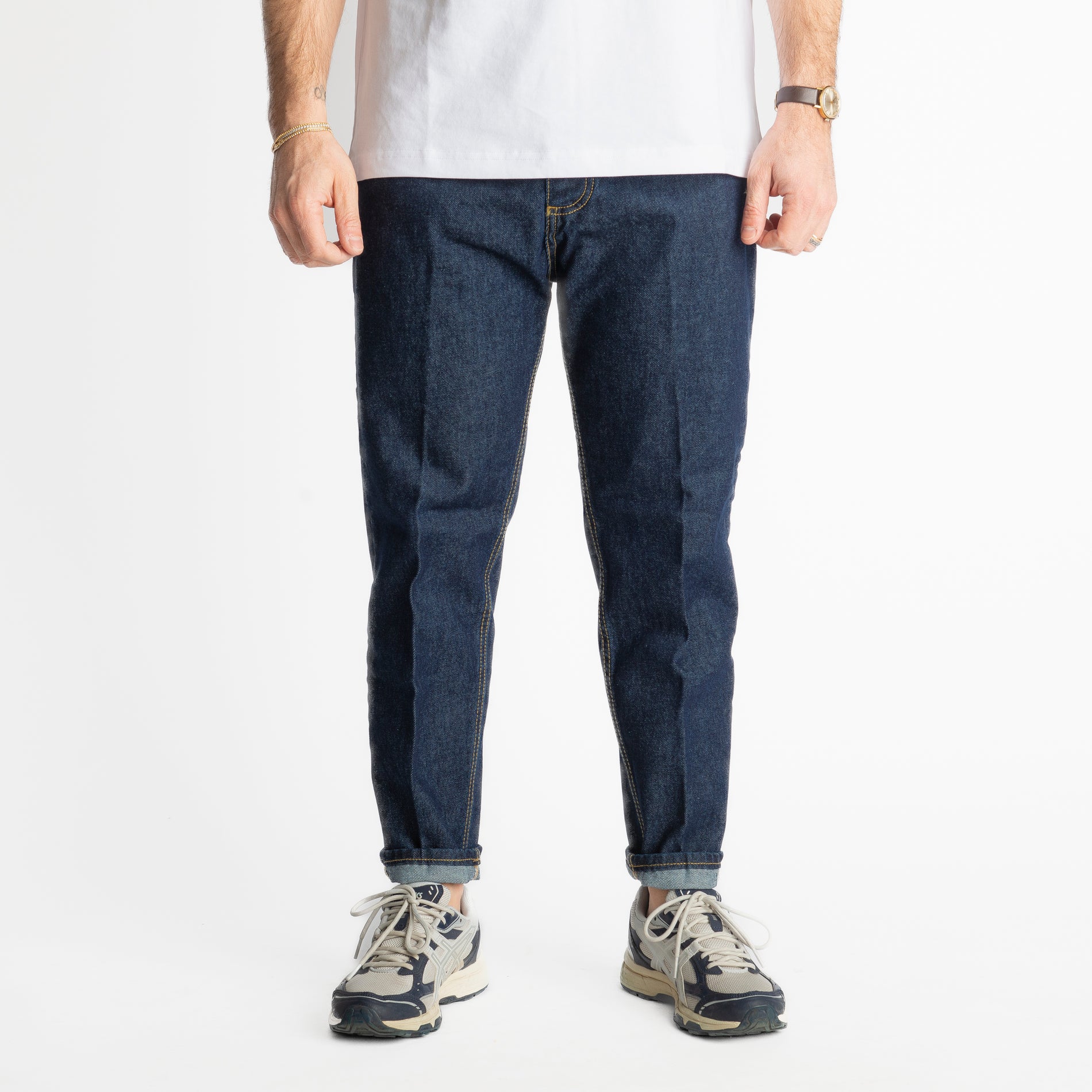 Jeans Uomo Carrot Fit Dark Blue - Cotone Mercerizzato