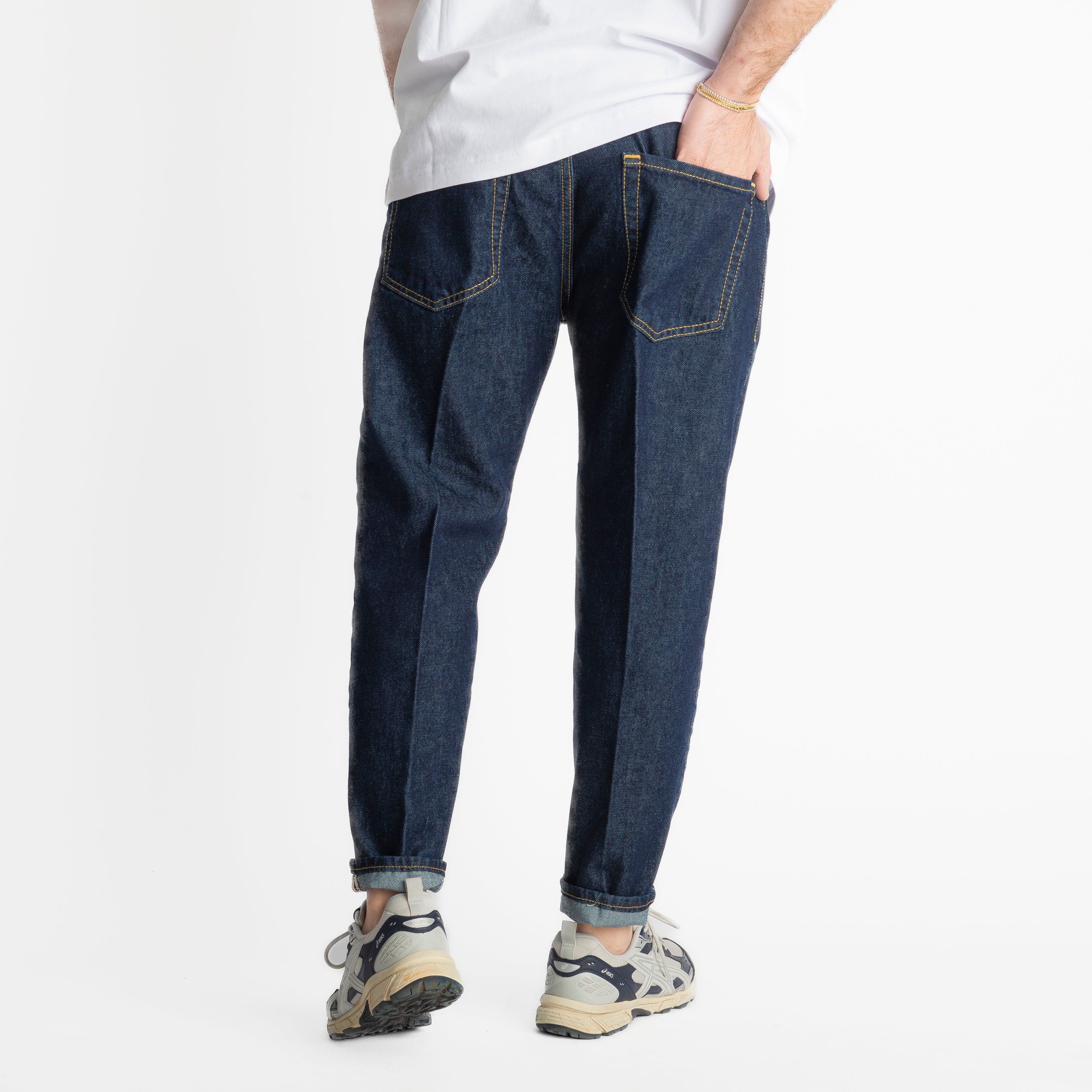 Jeans Uomo Carrot Fit Dark Blue - Cotone Mercerizzato