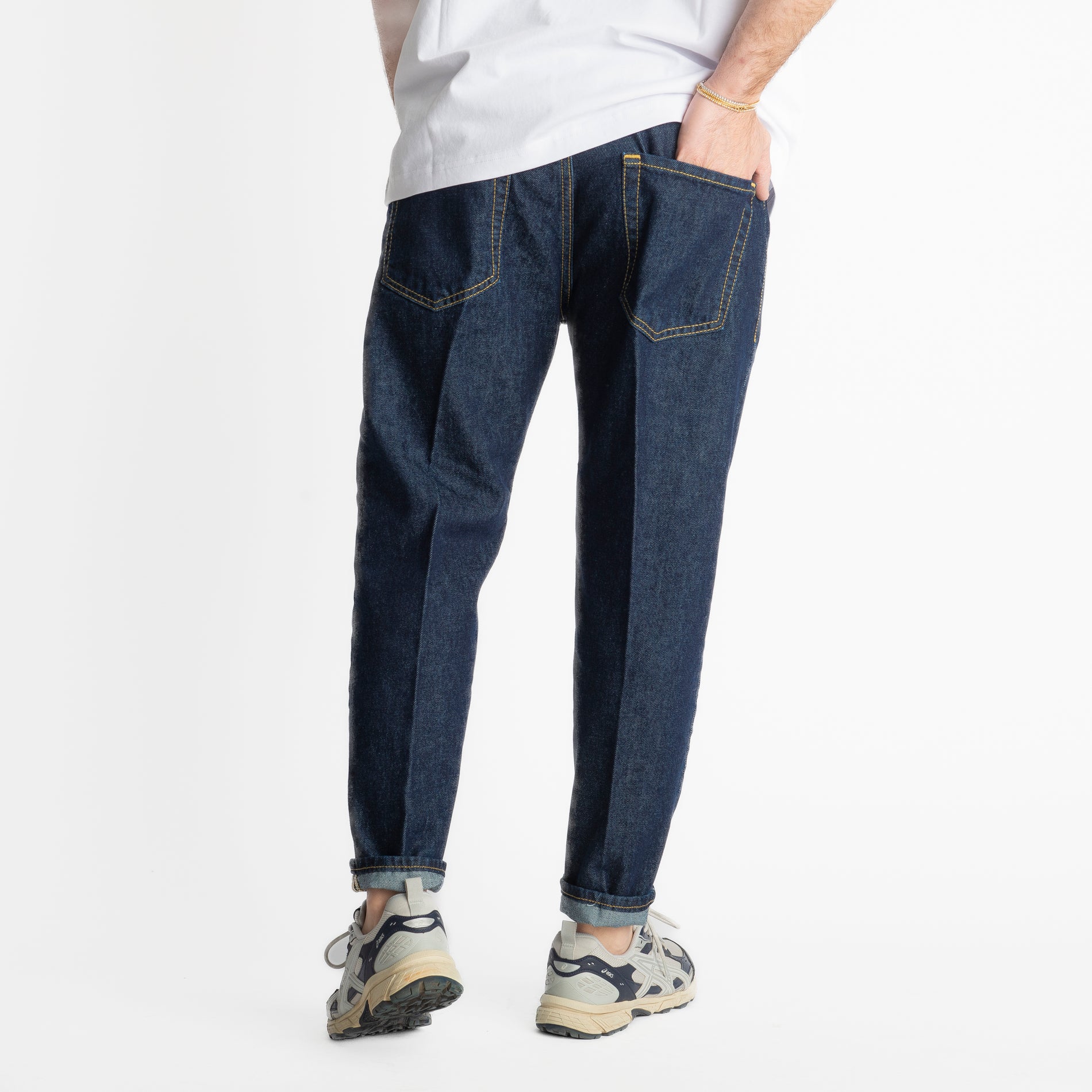 Jeans Uomo Carrot Fit Dark Blue - Cotone Mercerizzato