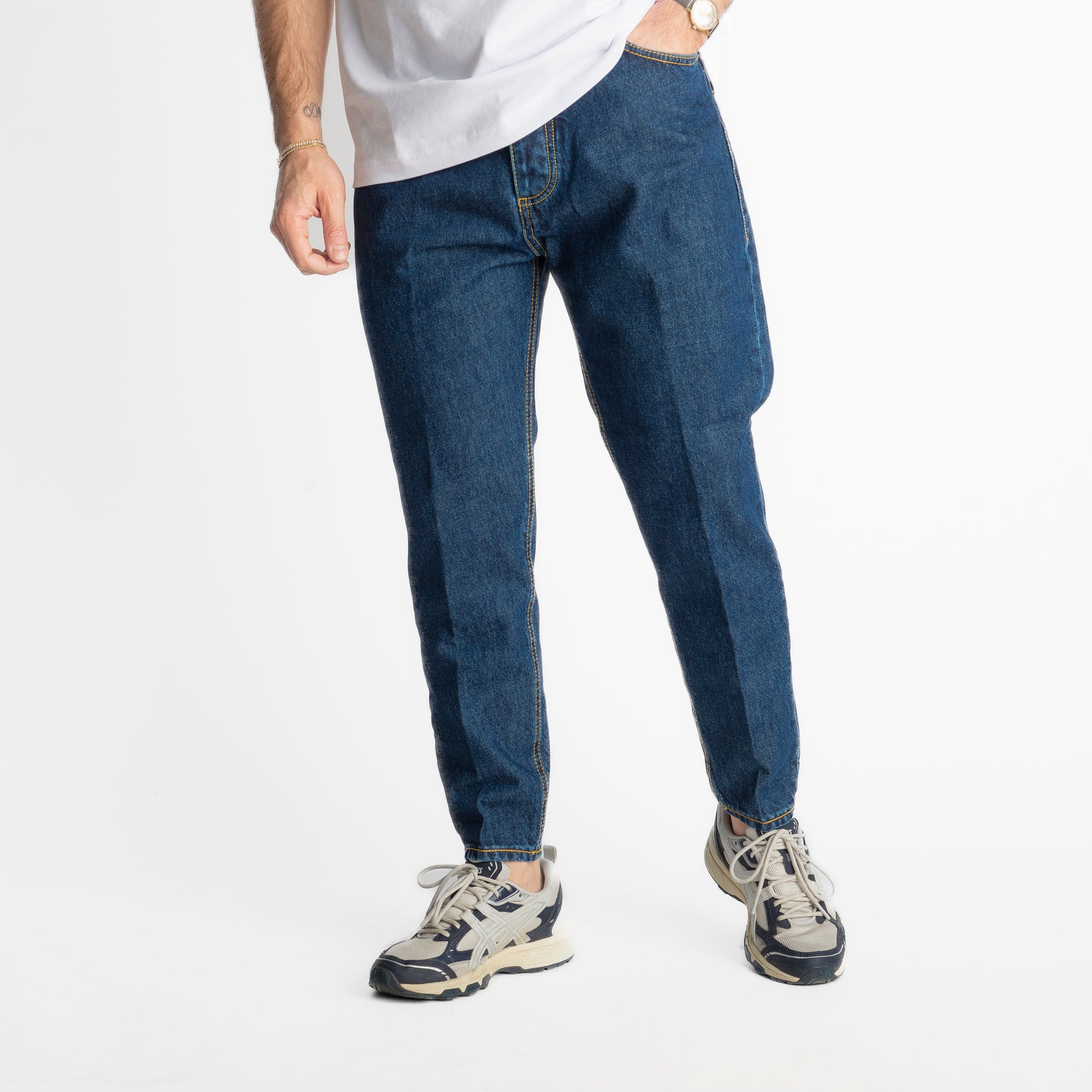 Jeans Carrot Fit Midnight Blue - Cotone Mercerizzato