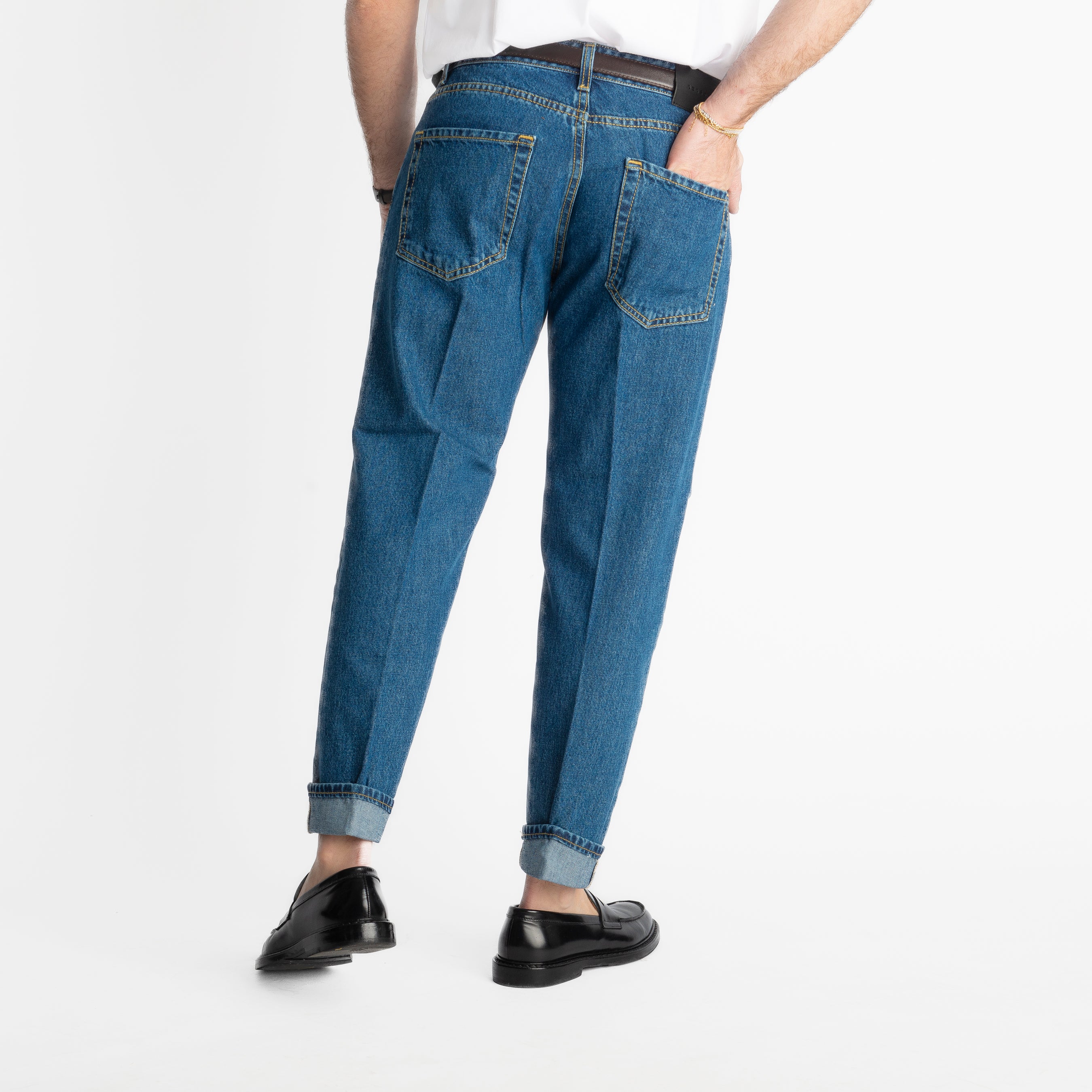 Jeans Straight Fit Stone Washed - Cotone Mercerizzato