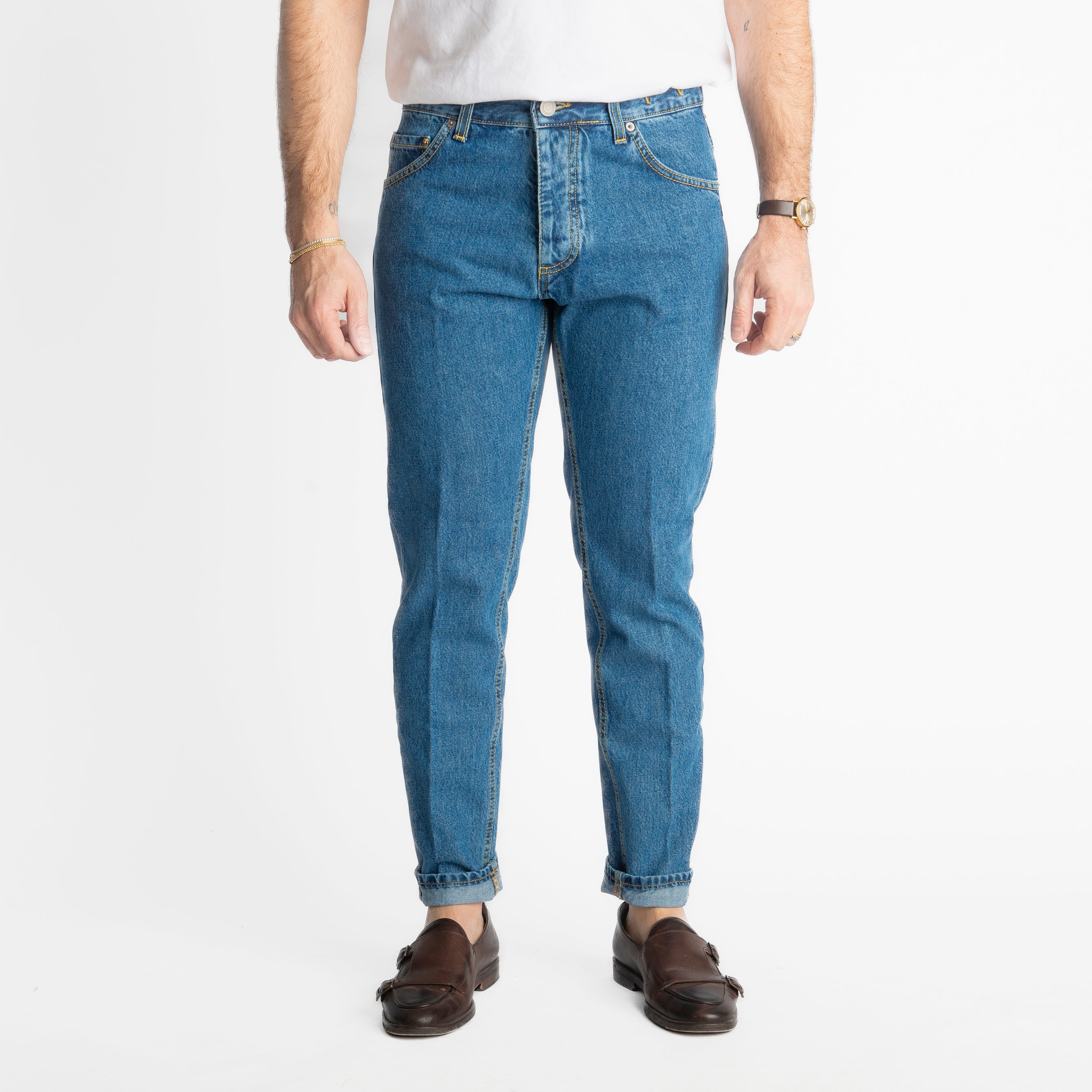 Jeans Slim Fit Blu Heritage – Cotone Mercerizzato