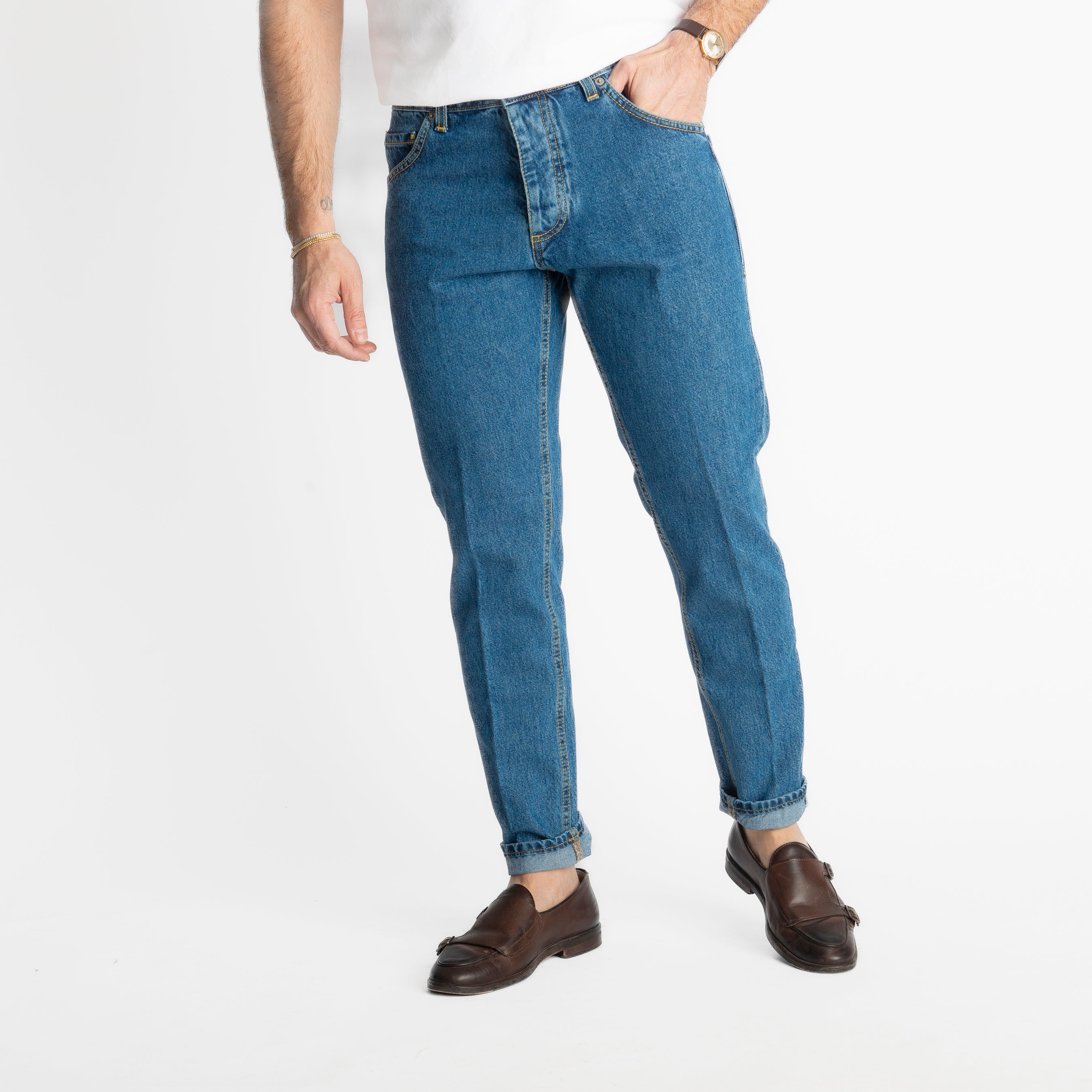Jeans Slim Fit Blu Heritage – Cotone Mercerizzato