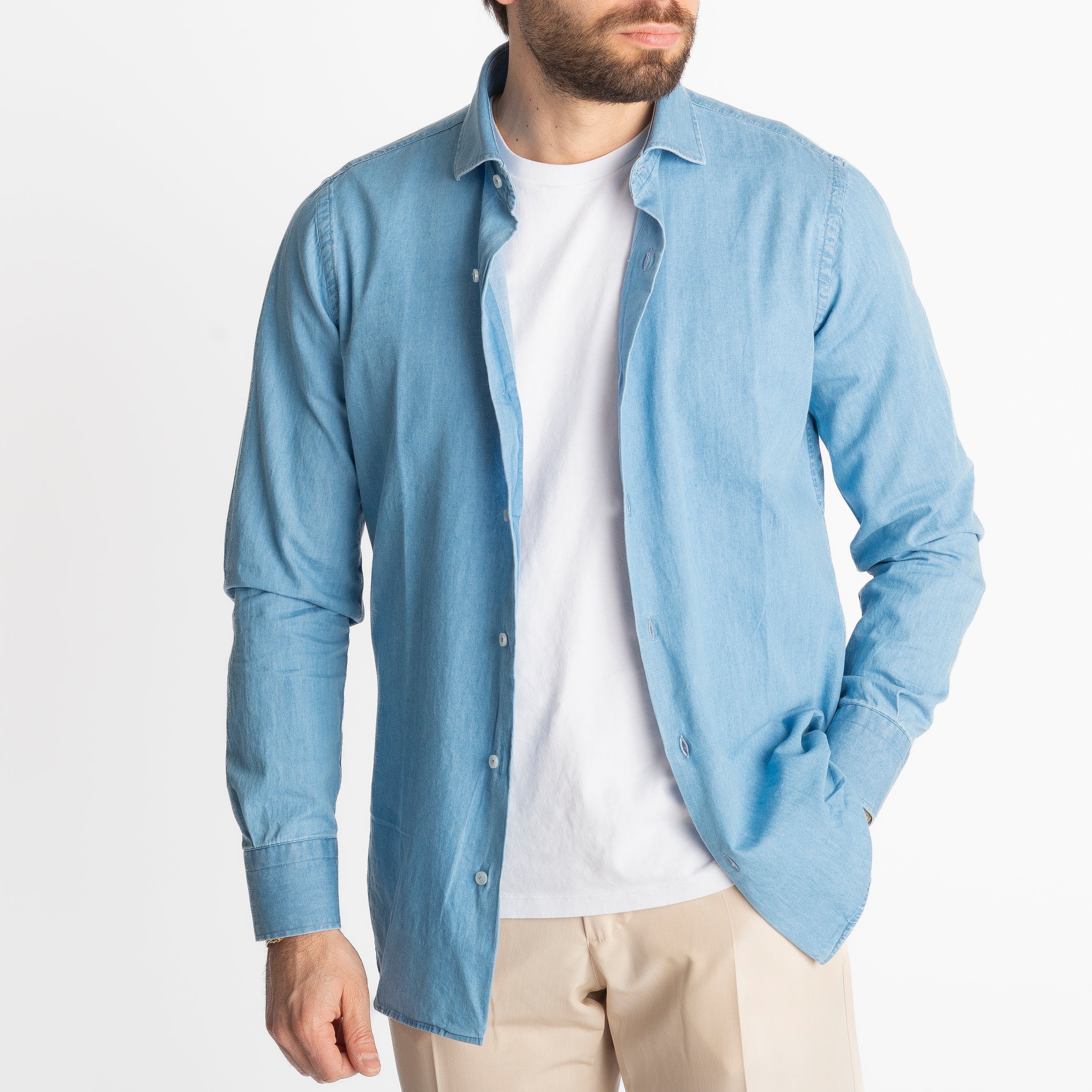 Camicia Denim Azzurro