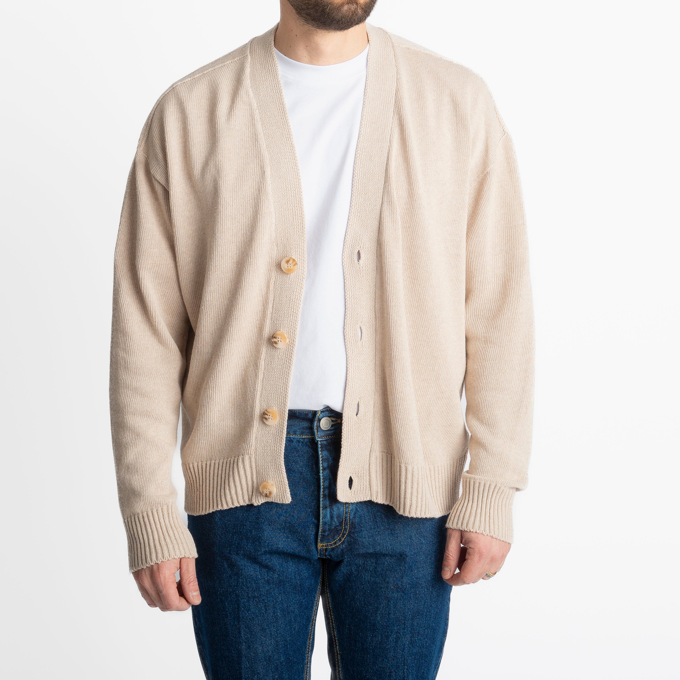 Cardigan In Filo Crop Beige