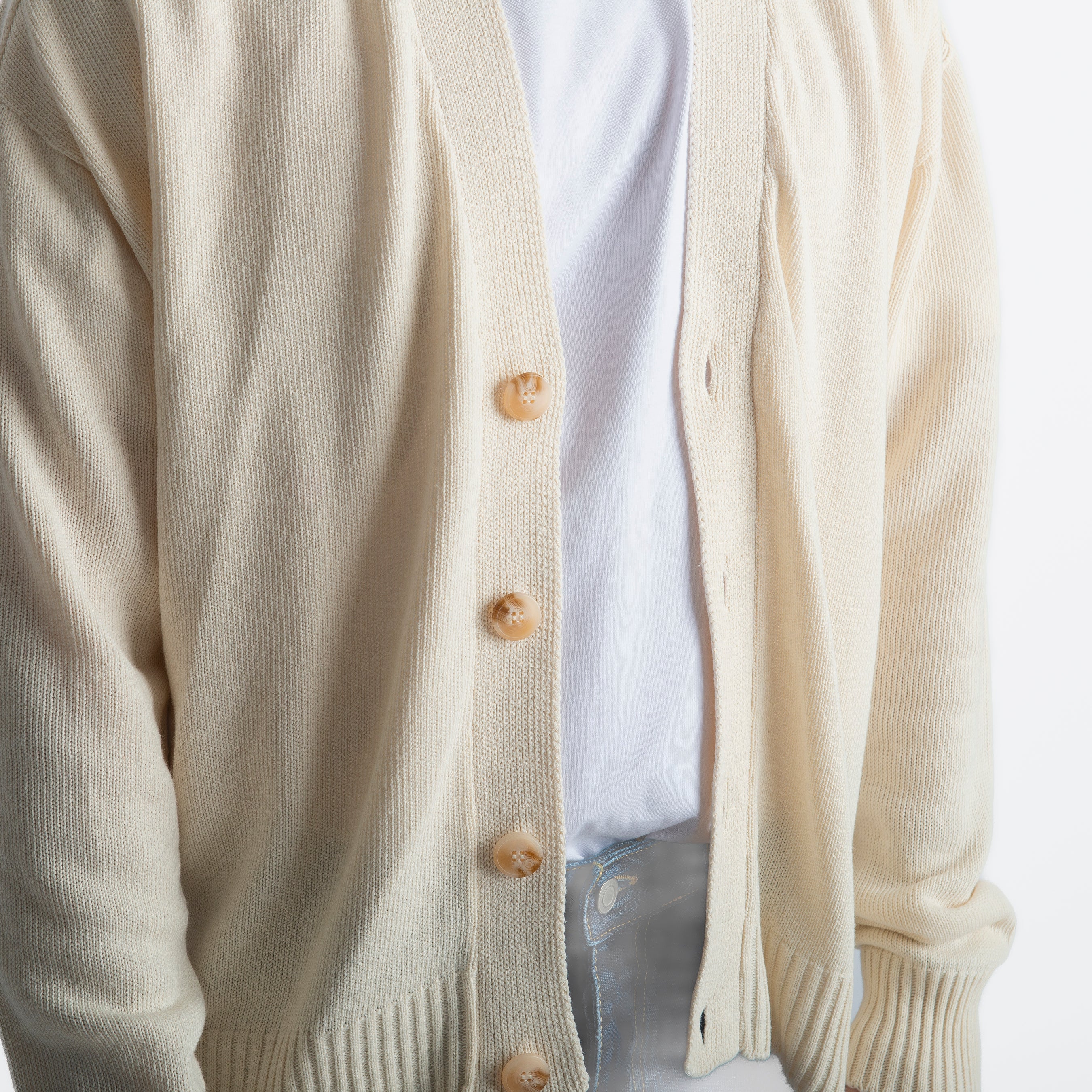 Cardigan In Filo Crop Burro