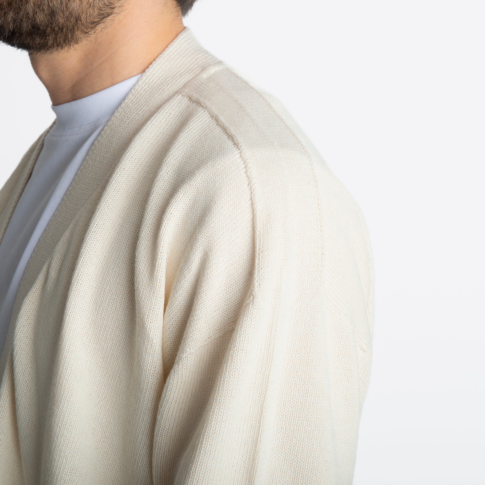 Cardigan In Filo Crop Burro