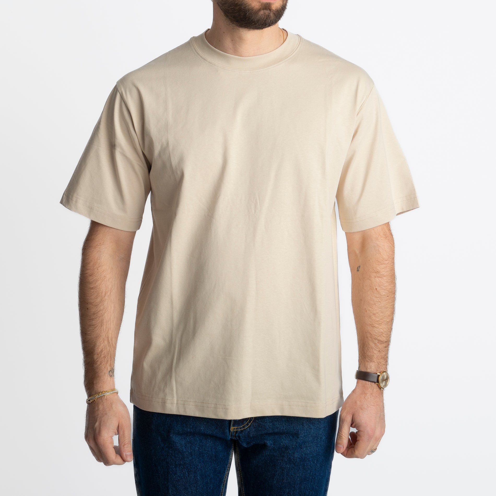 T-shirt Regular in Cotone Beige