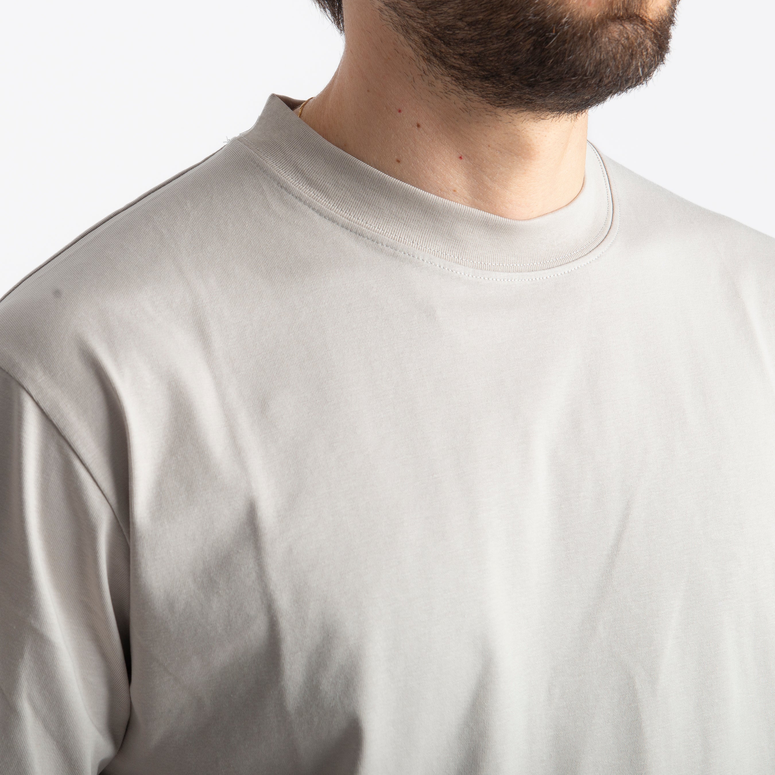 T-shirt Regular in Cotone Grigio Chiaro
