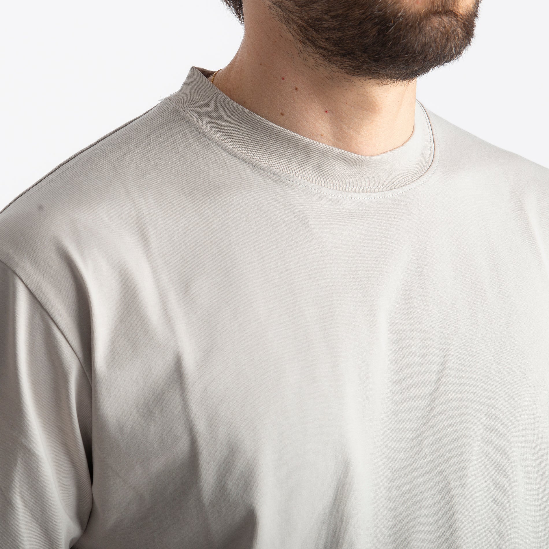 T-shirt Regular in Cotone Grigio Chiaro
