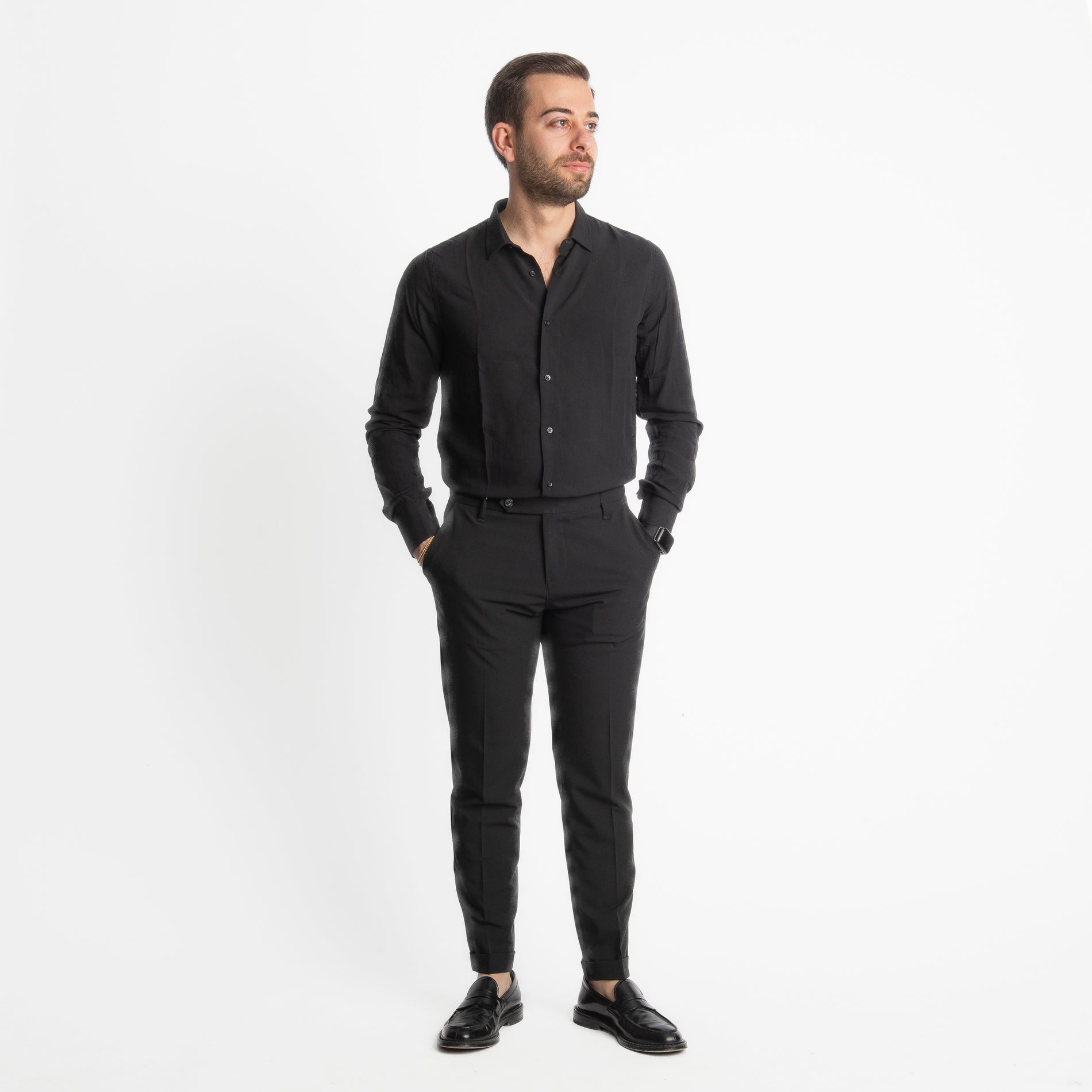 Camicia in Viscosa Nera